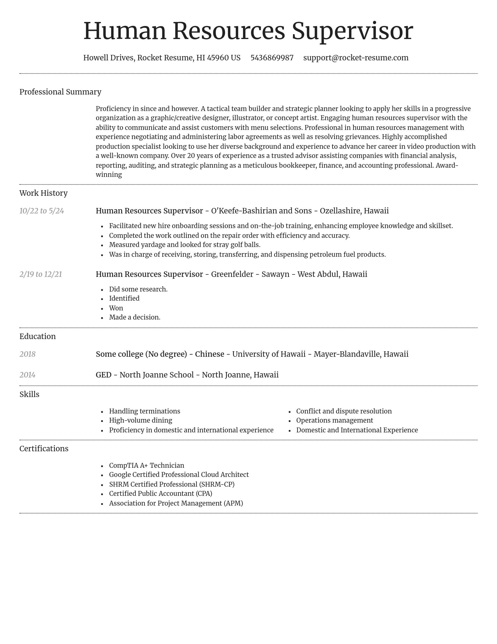 Dignified resume template