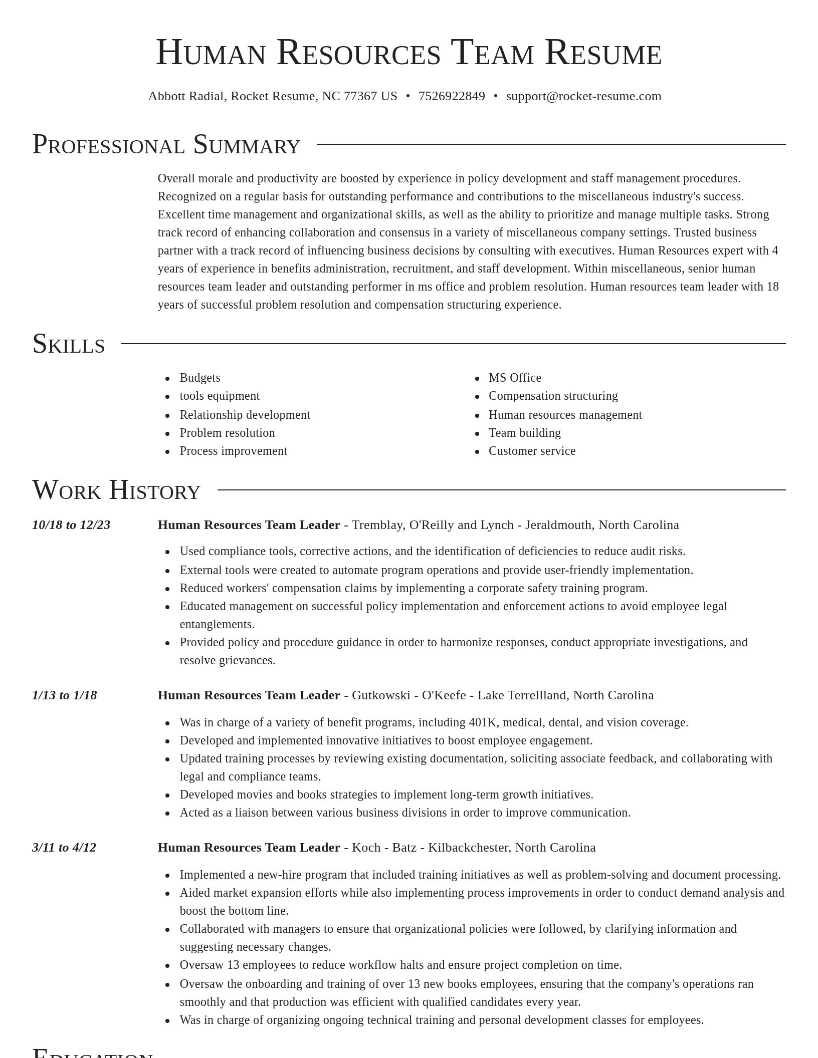 Director resume template