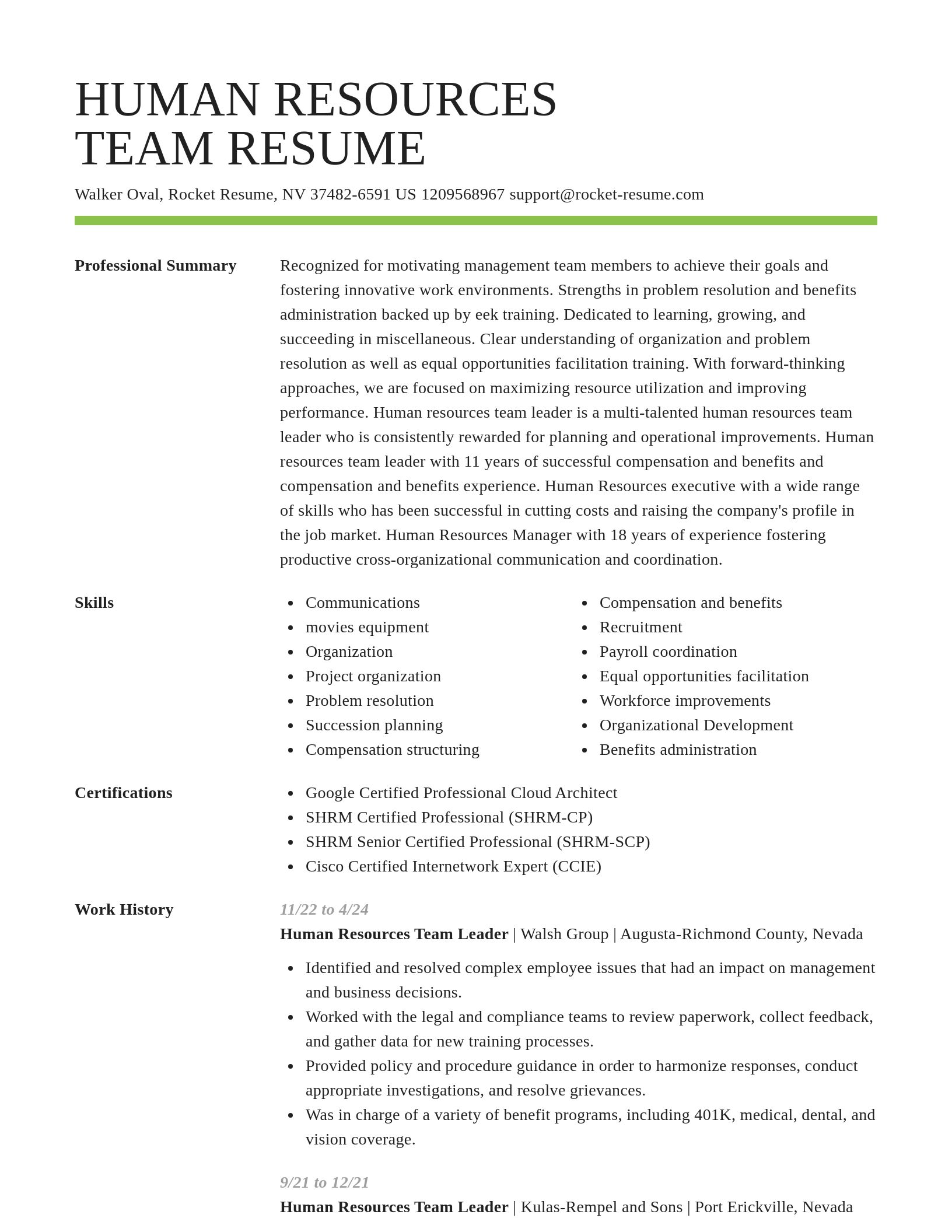Smart resume template