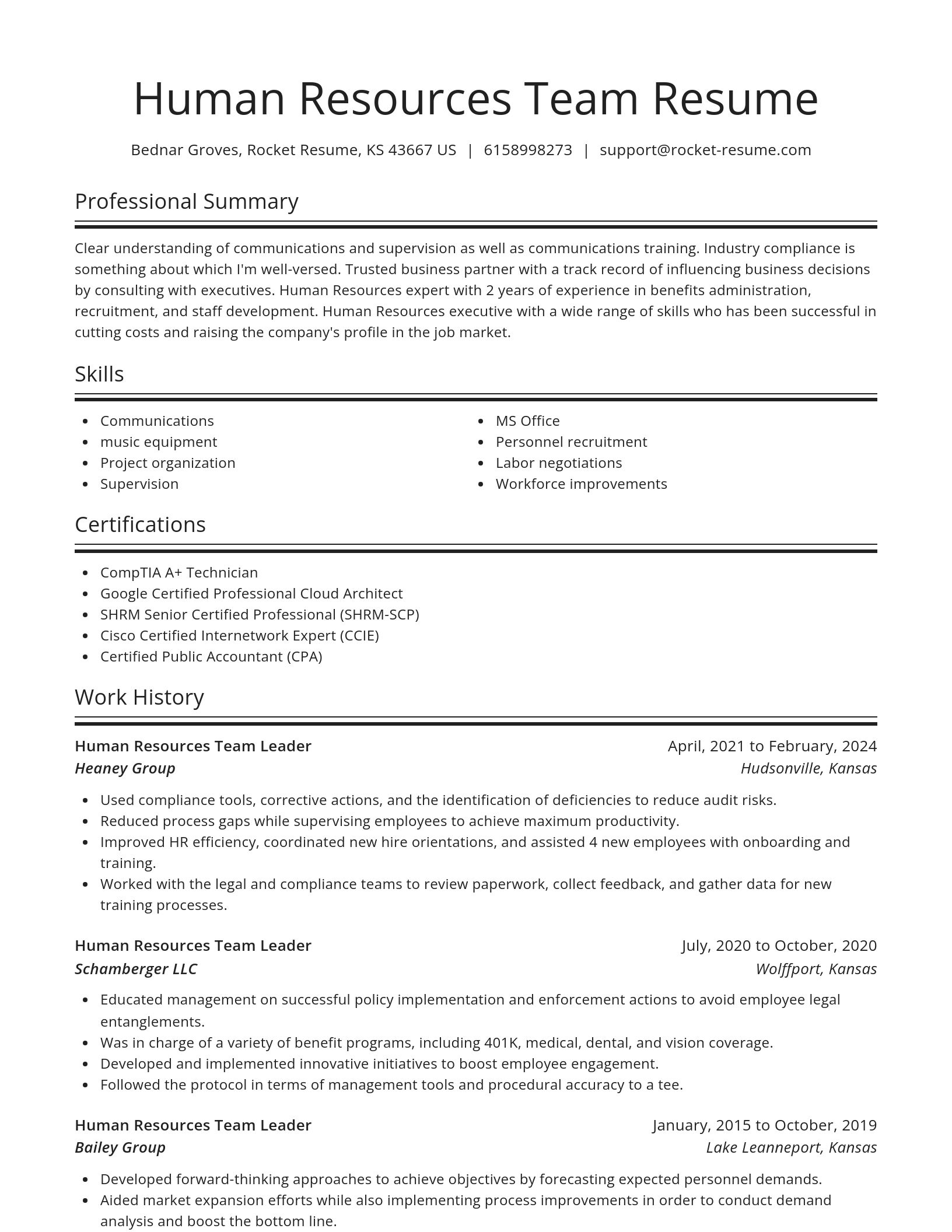 Spotlight resume template
