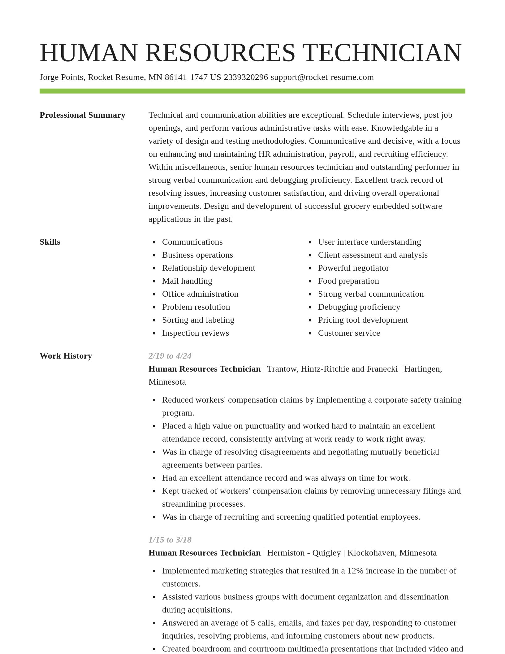 Smart resume template