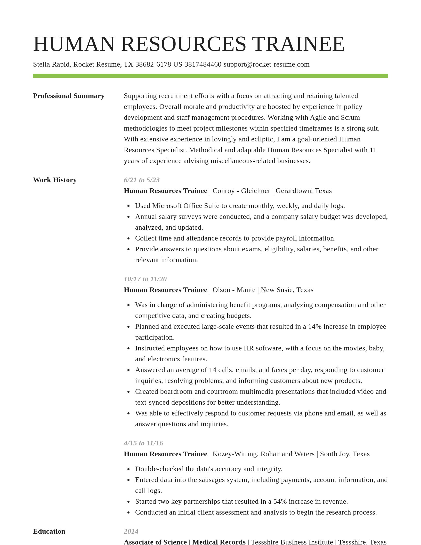Smart resume template