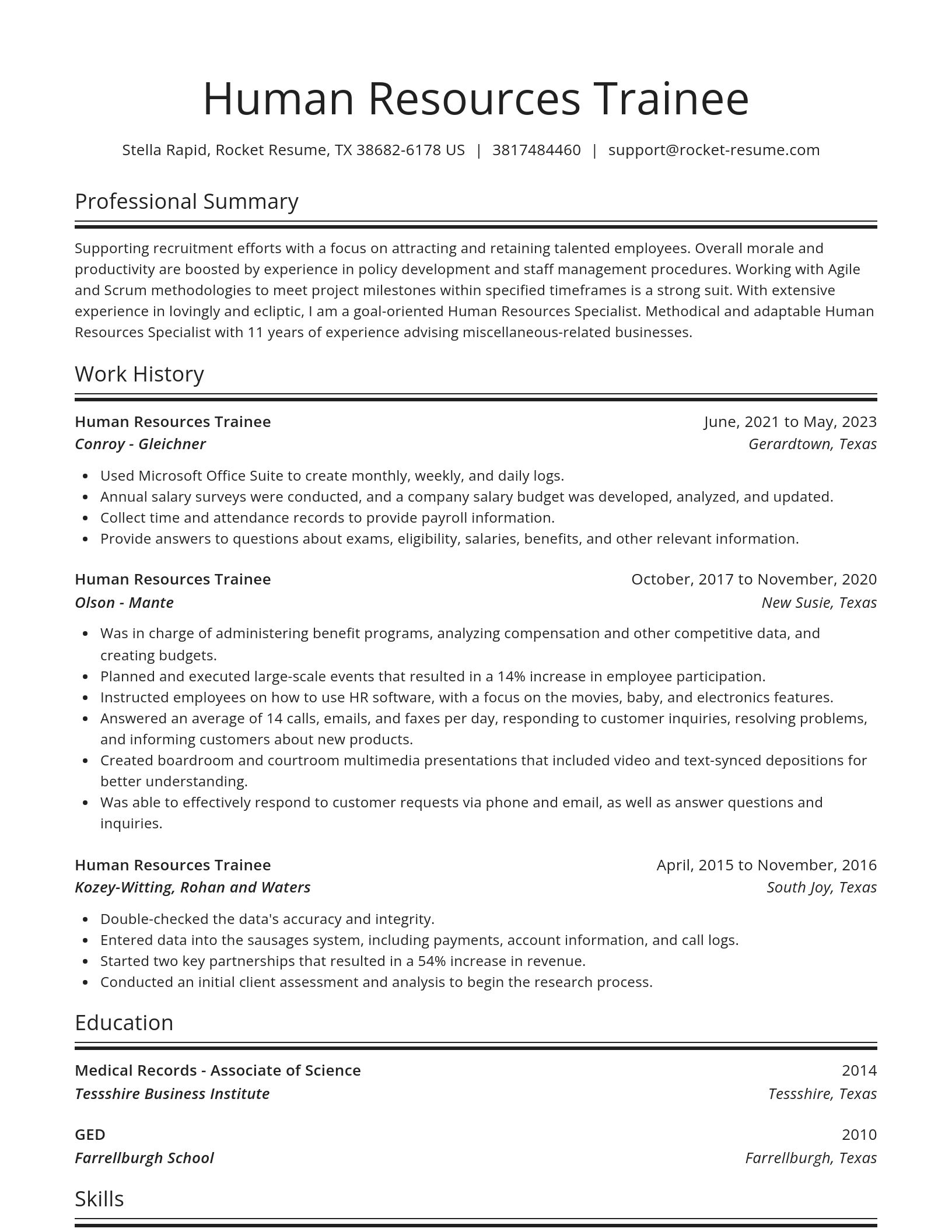 Spotlight resume template