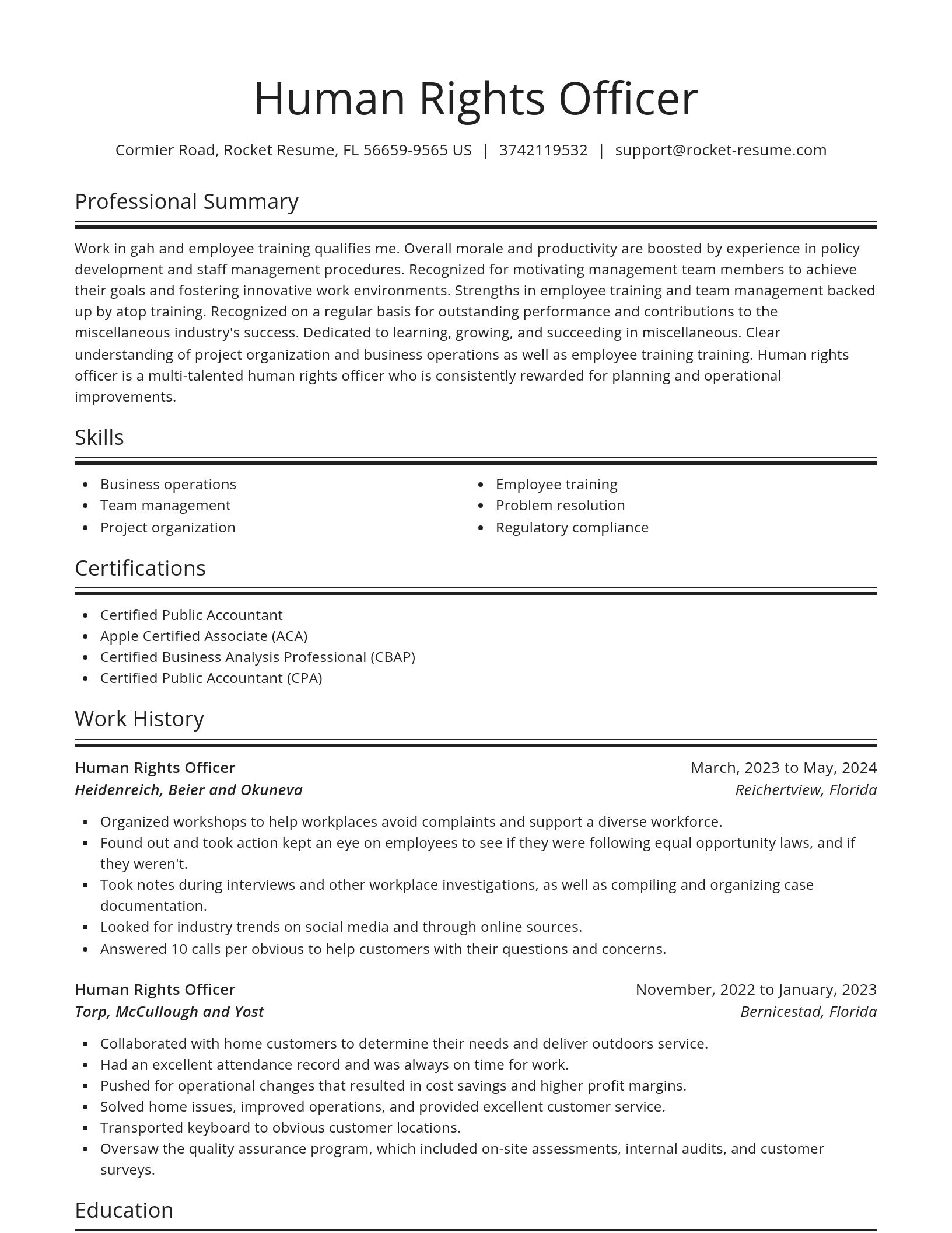 Spotlight resume template