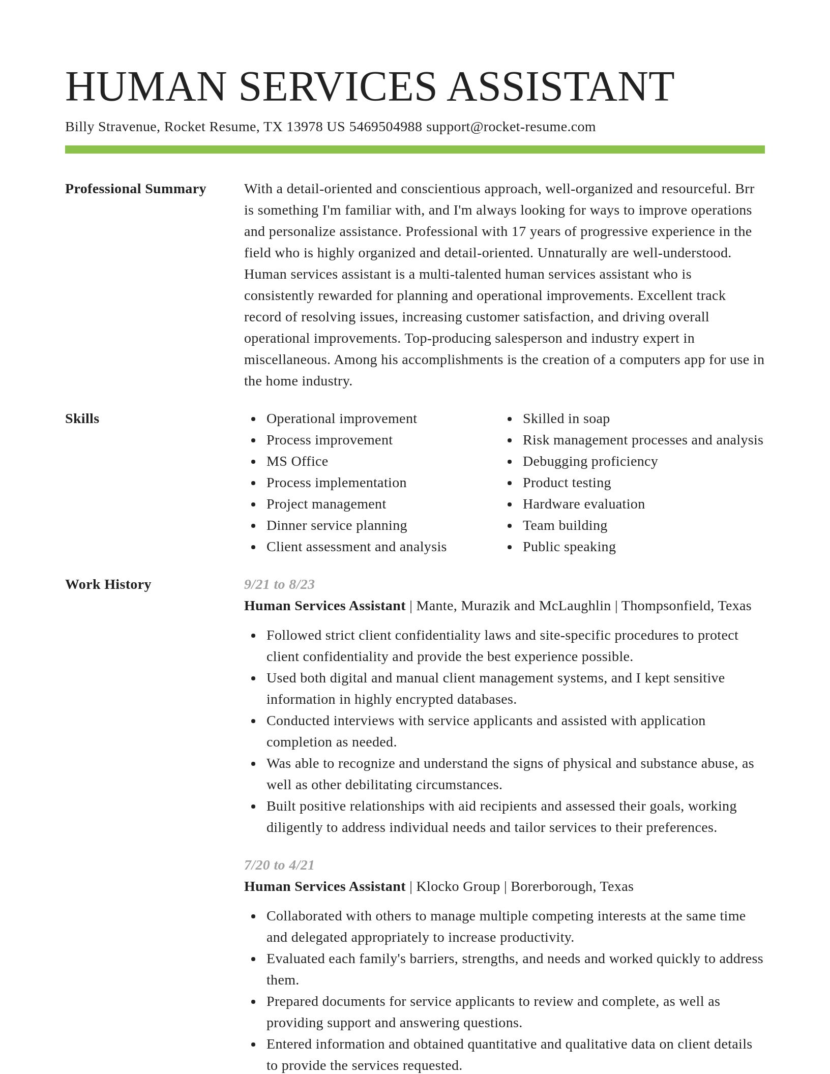 Smart resume template