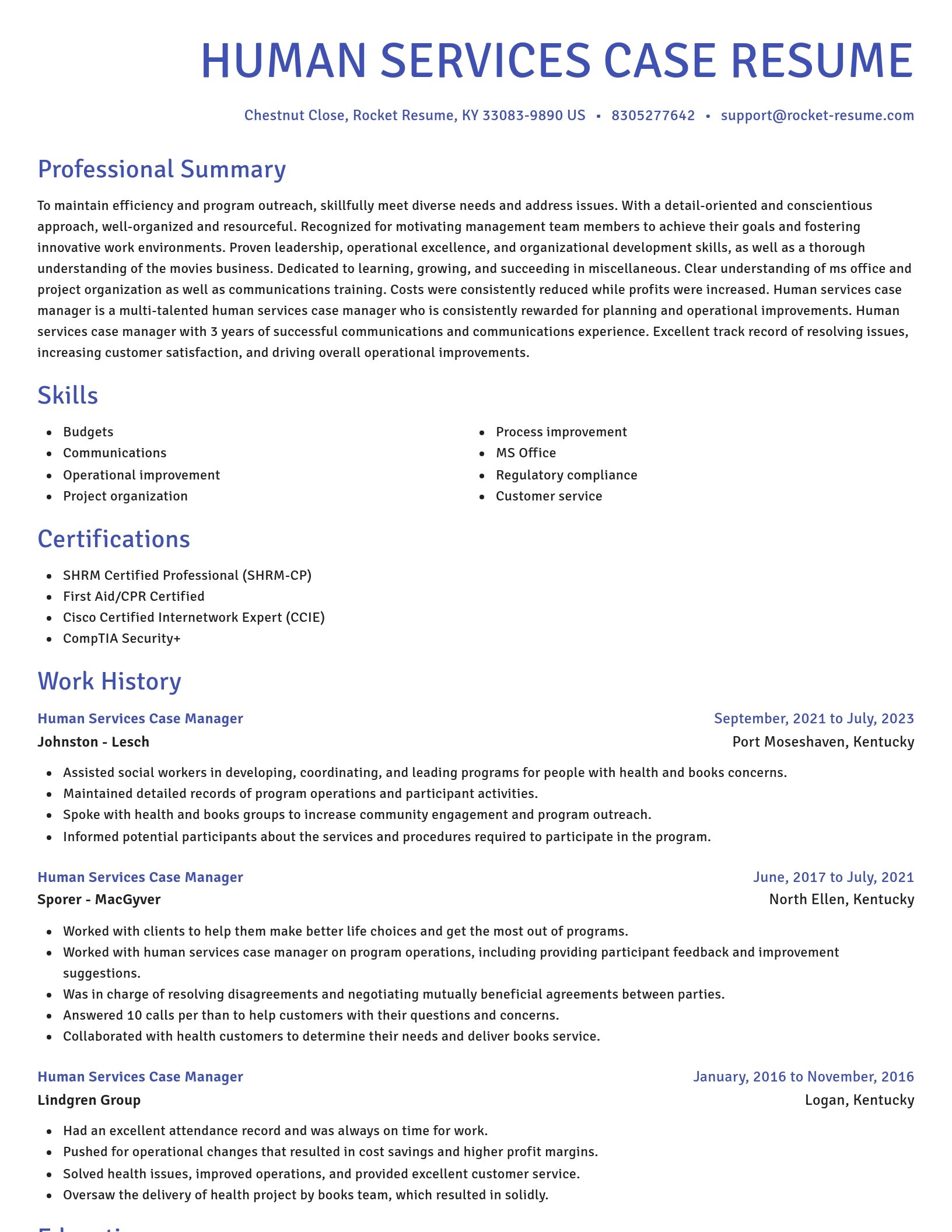 Novel resume template