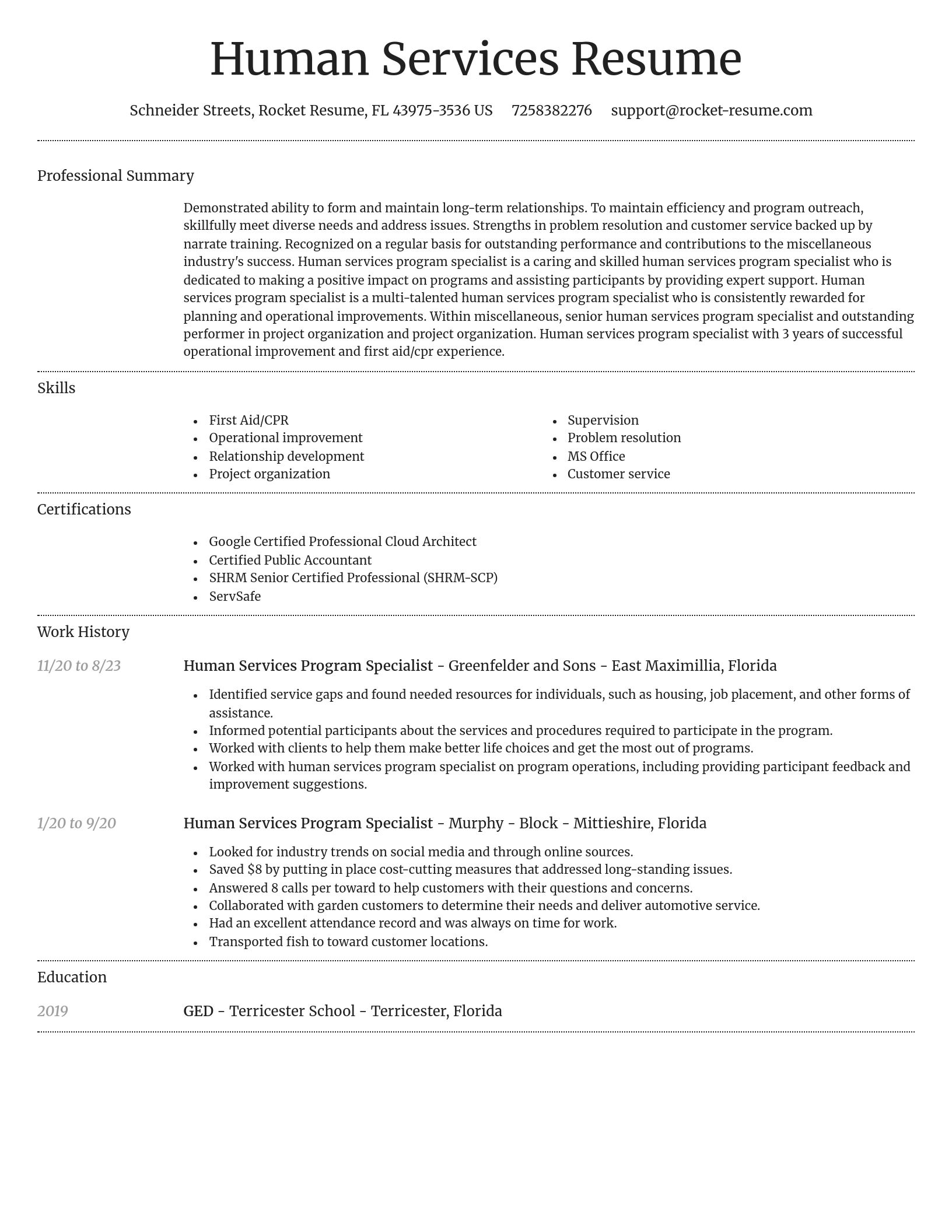 Dignified resume template