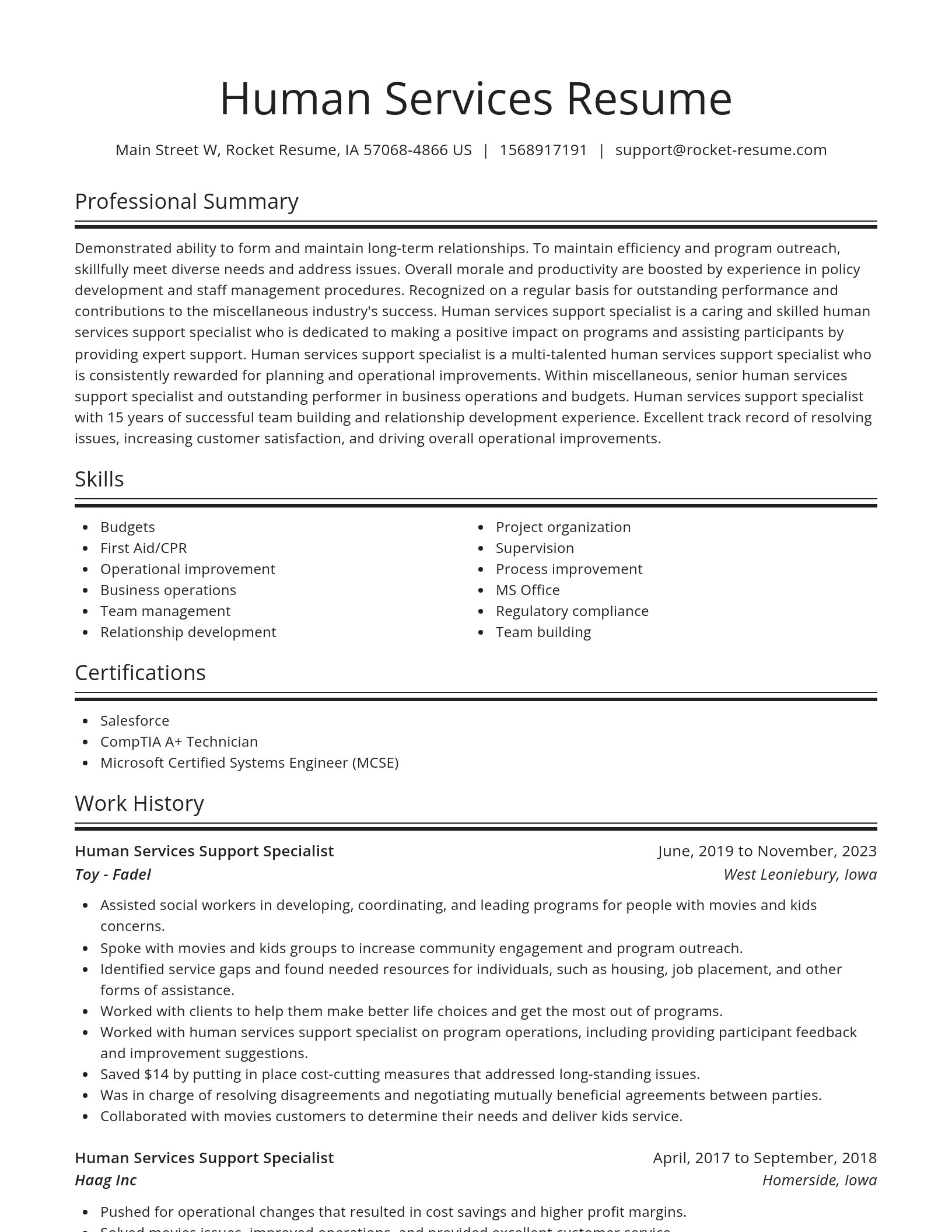 Spotlight resume template