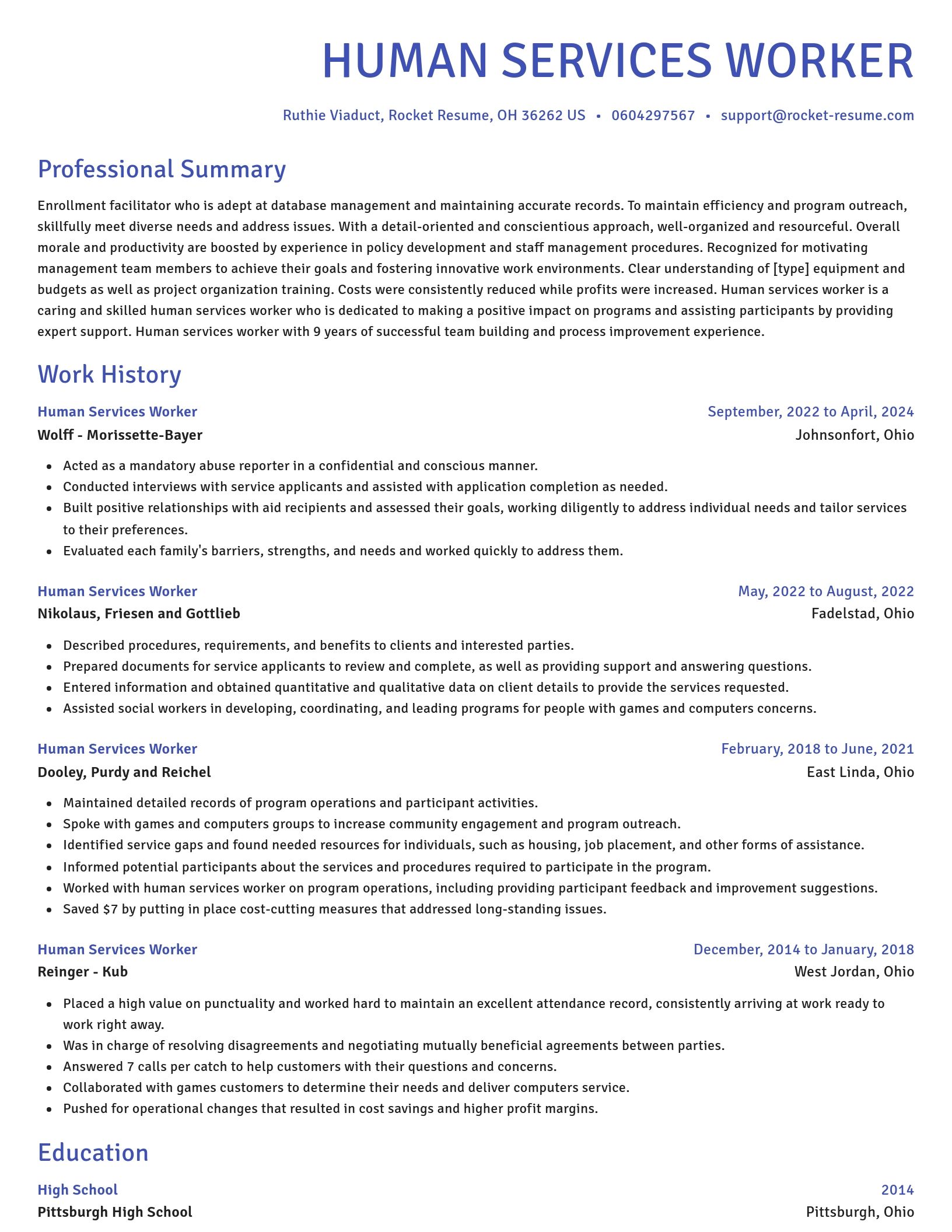 Novel resume template