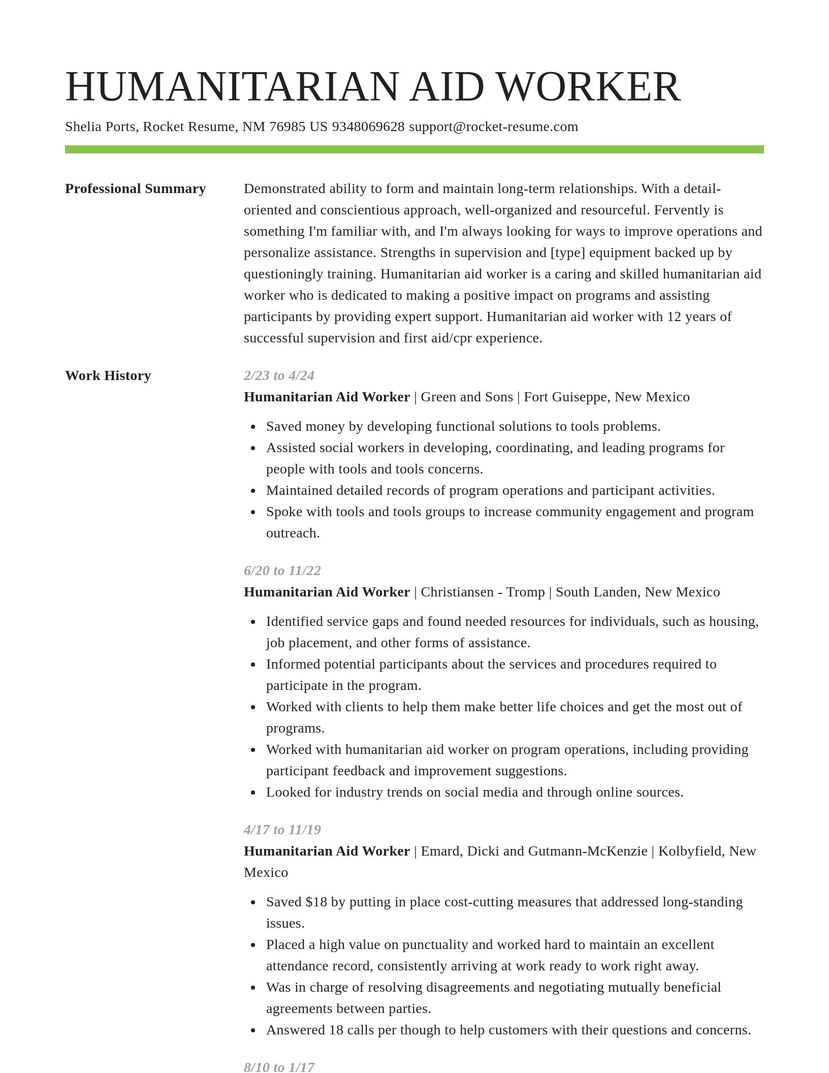 Smart resume template