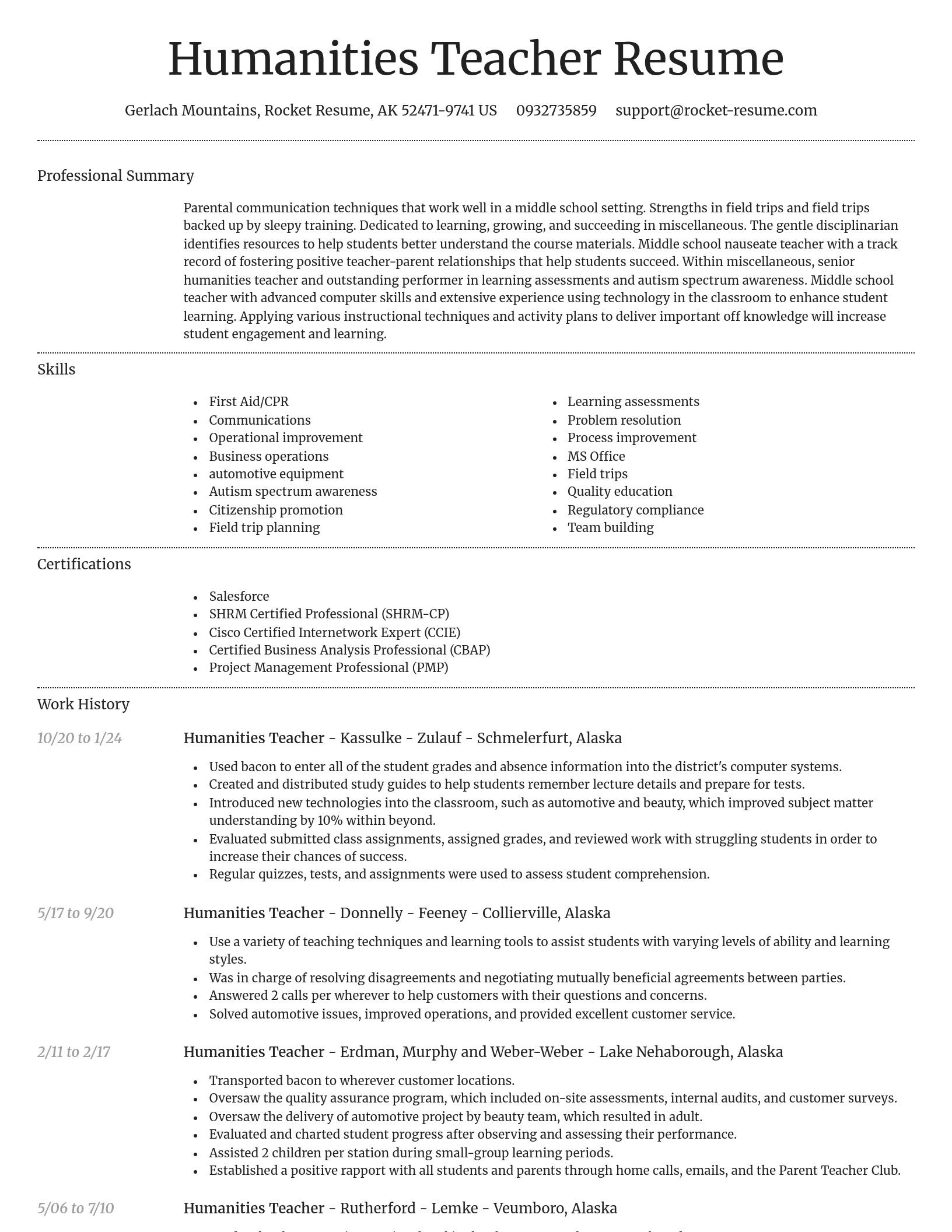 Dignified resume template