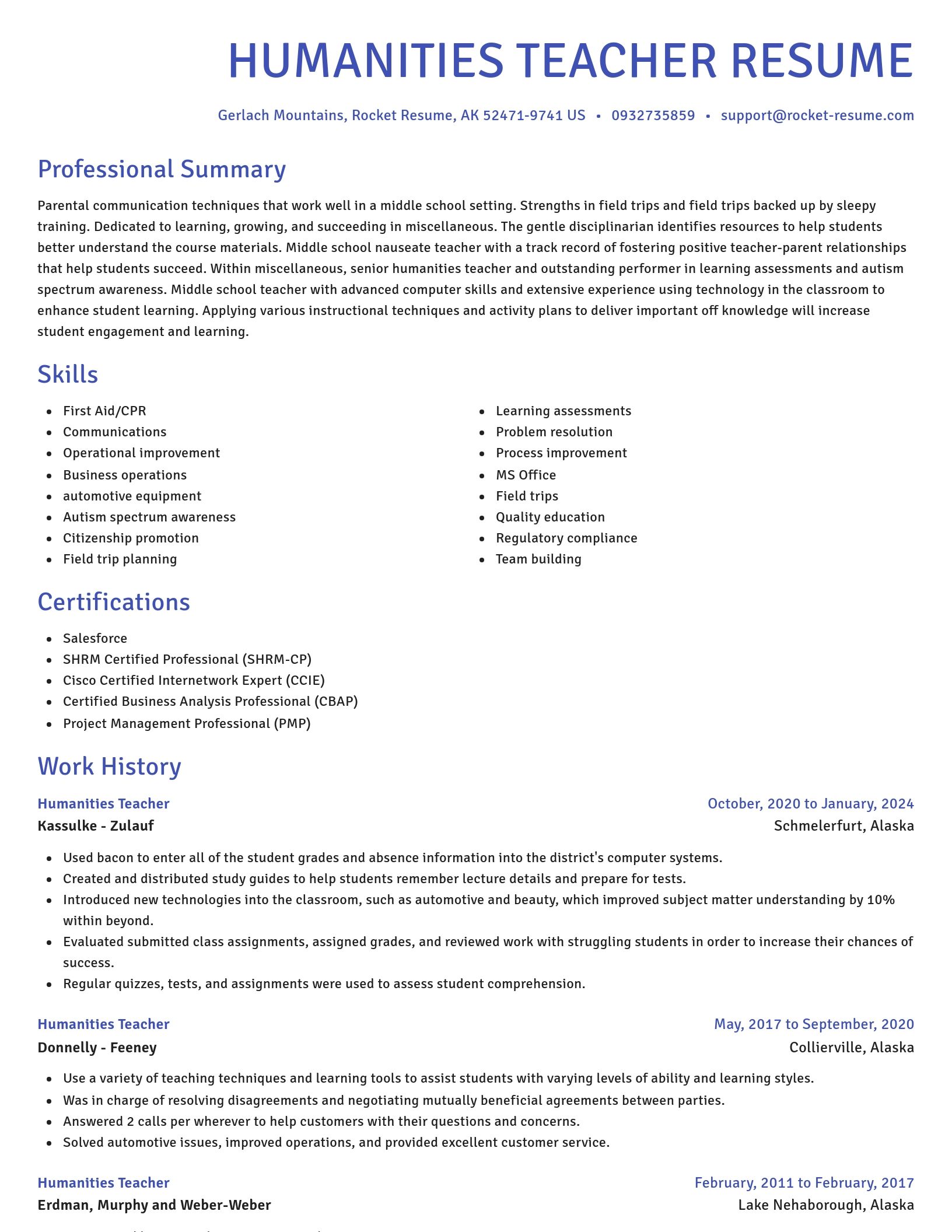 Novel resume template