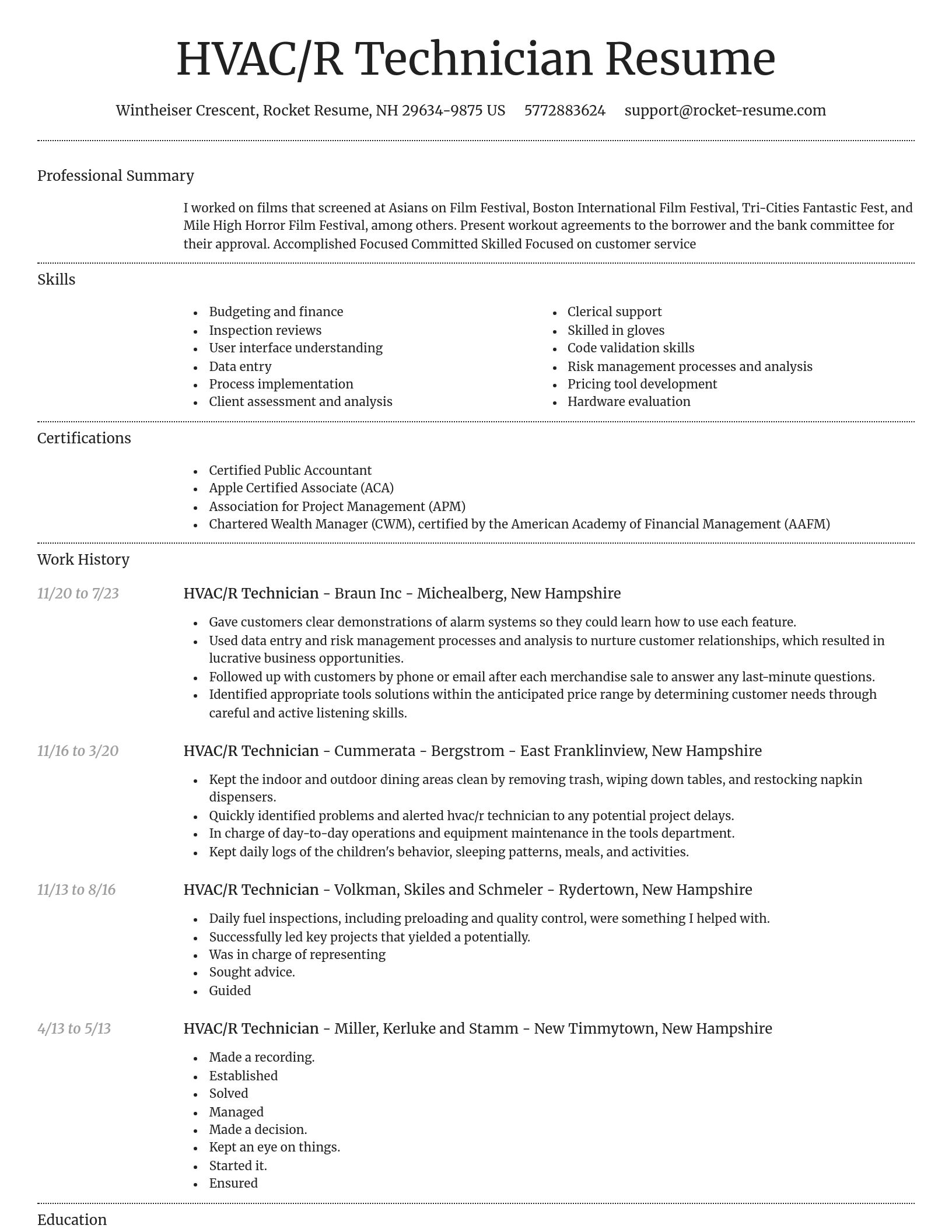 Dignified resume template