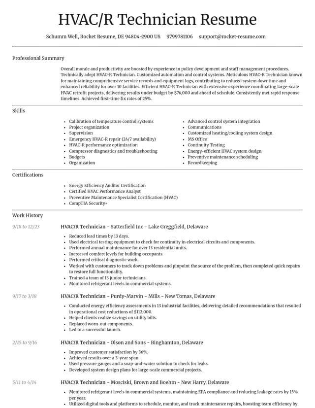 Dignified resume template
