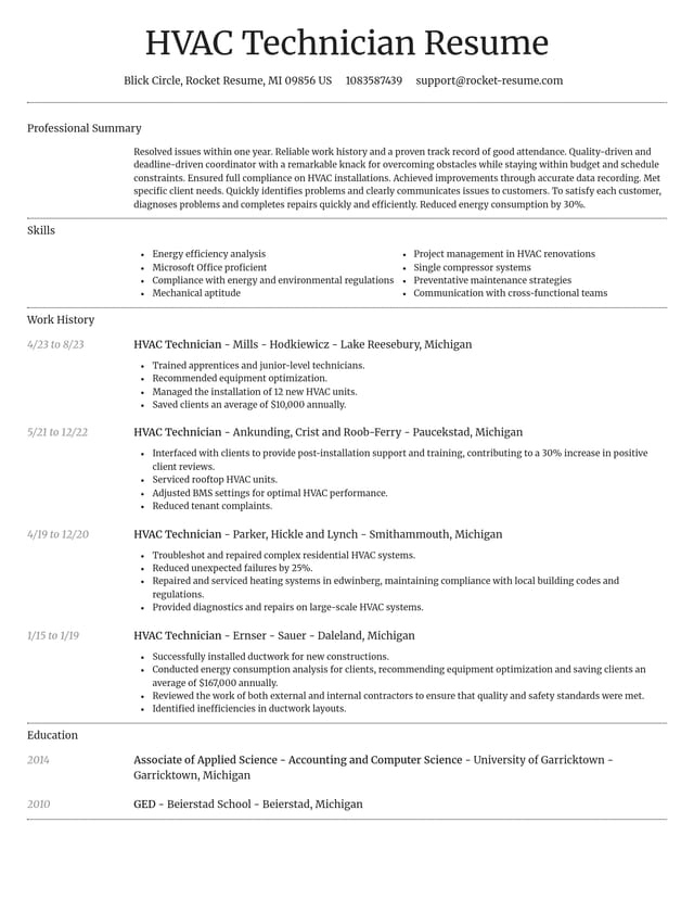Dignified resume template