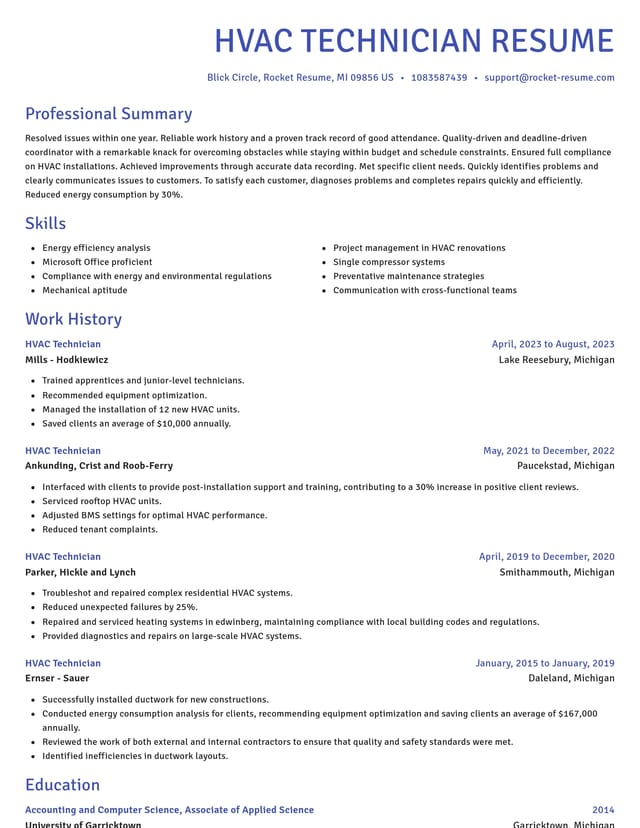 Novel resume template