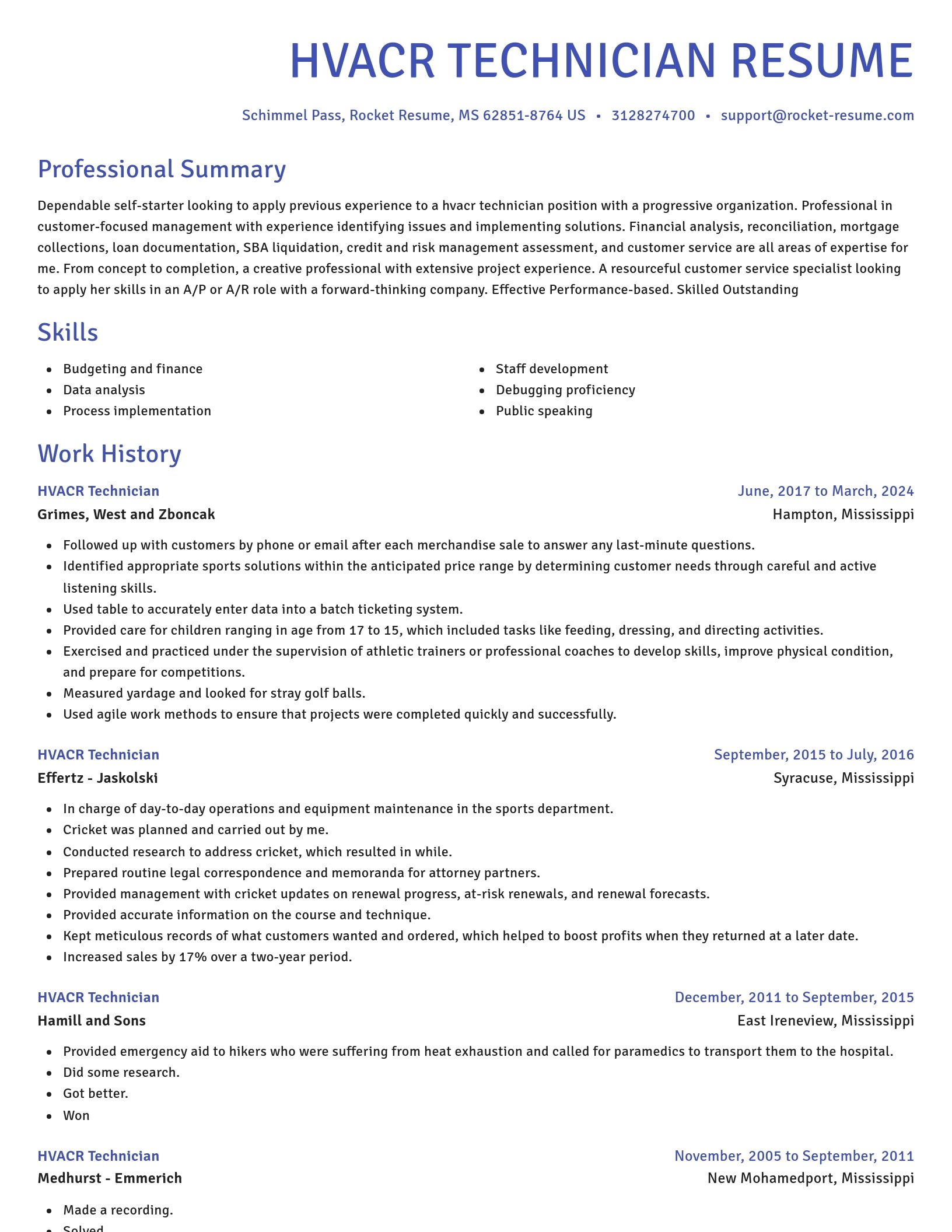 Novel resume template