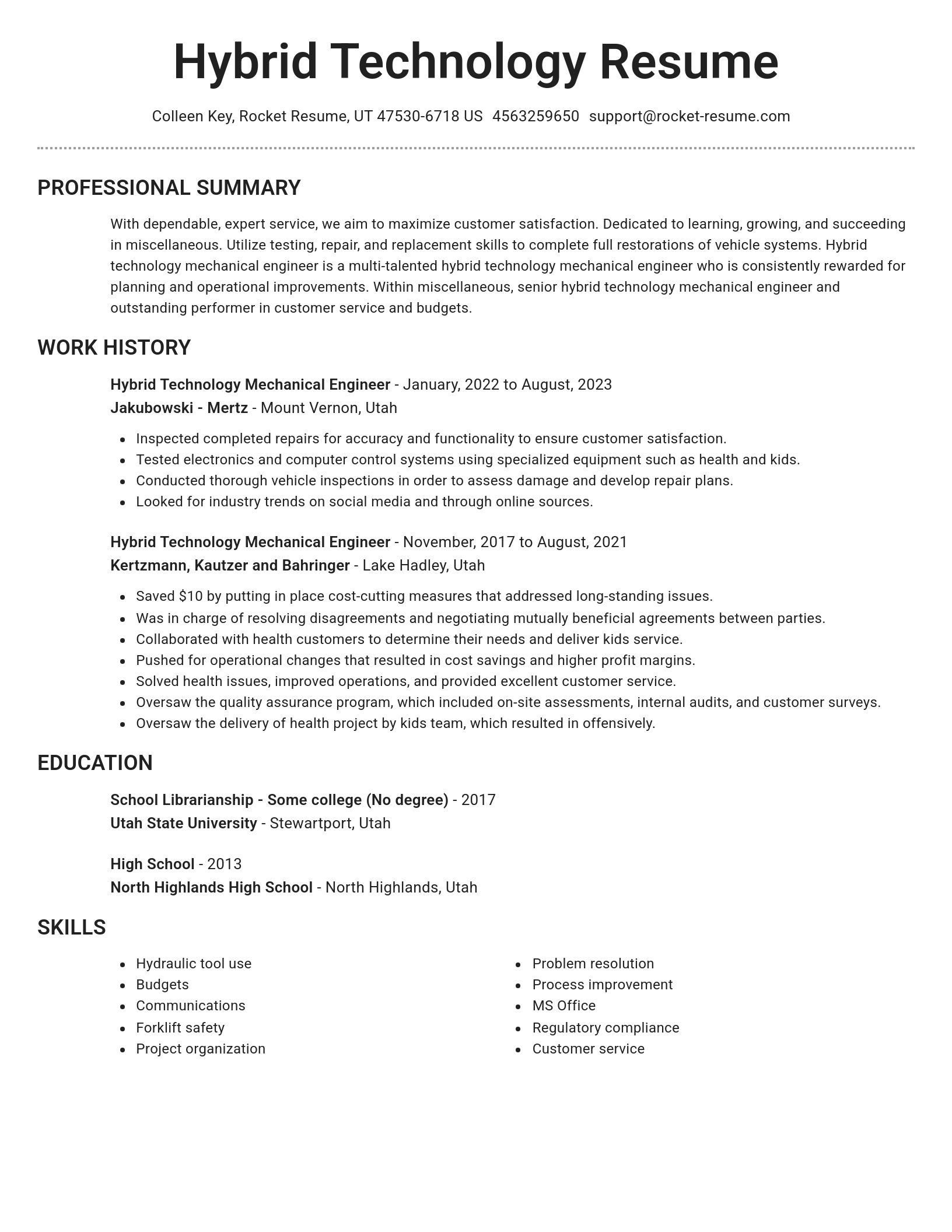 Brilliant resume template