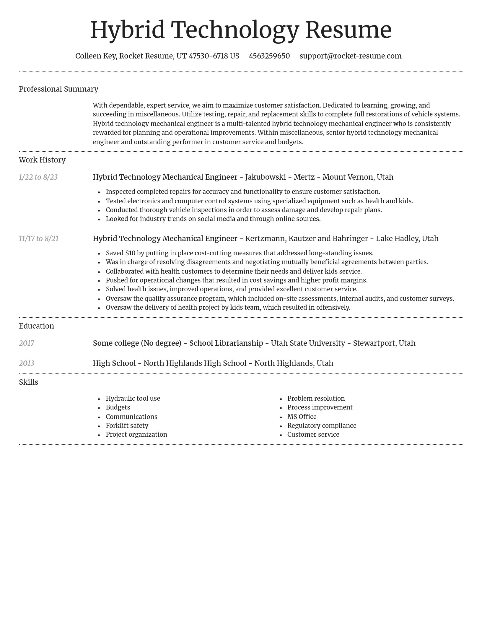 Dignified resume template