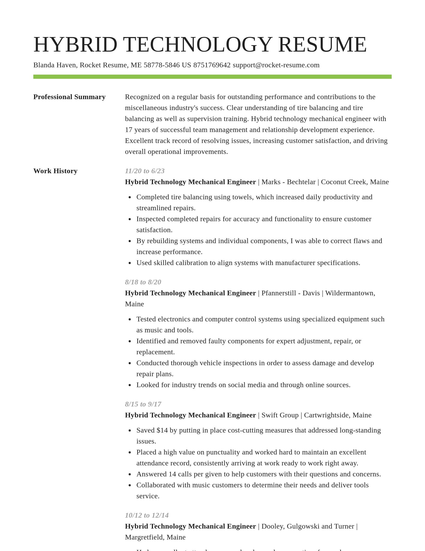 Smart resume template