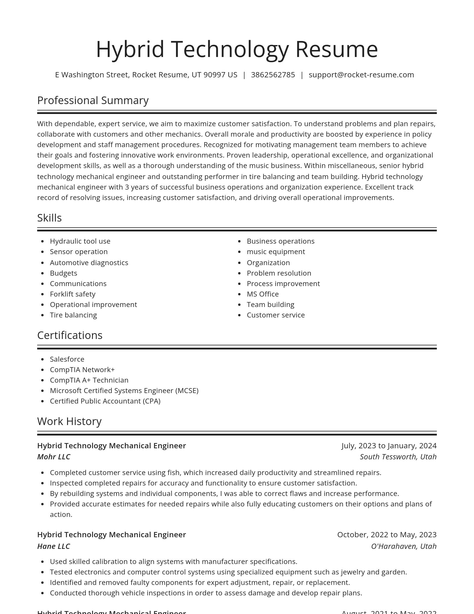 Spotlight resume template