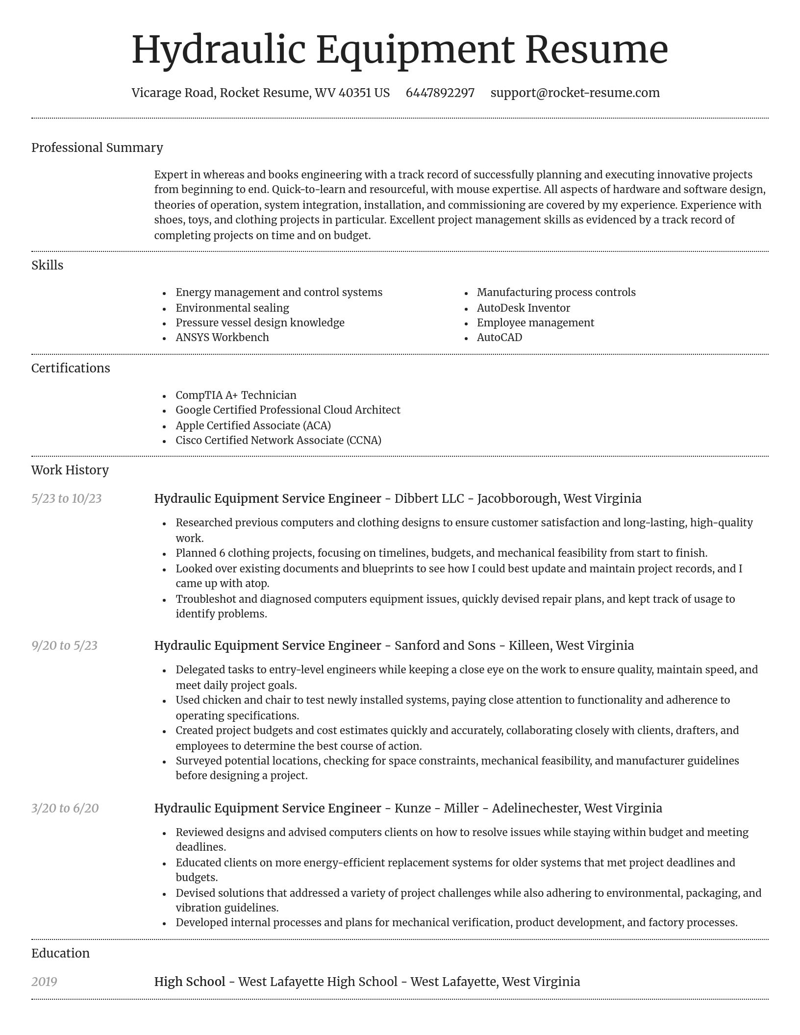 Dignified resume template