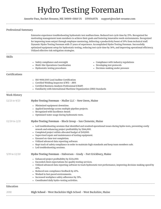 Dignified resume template