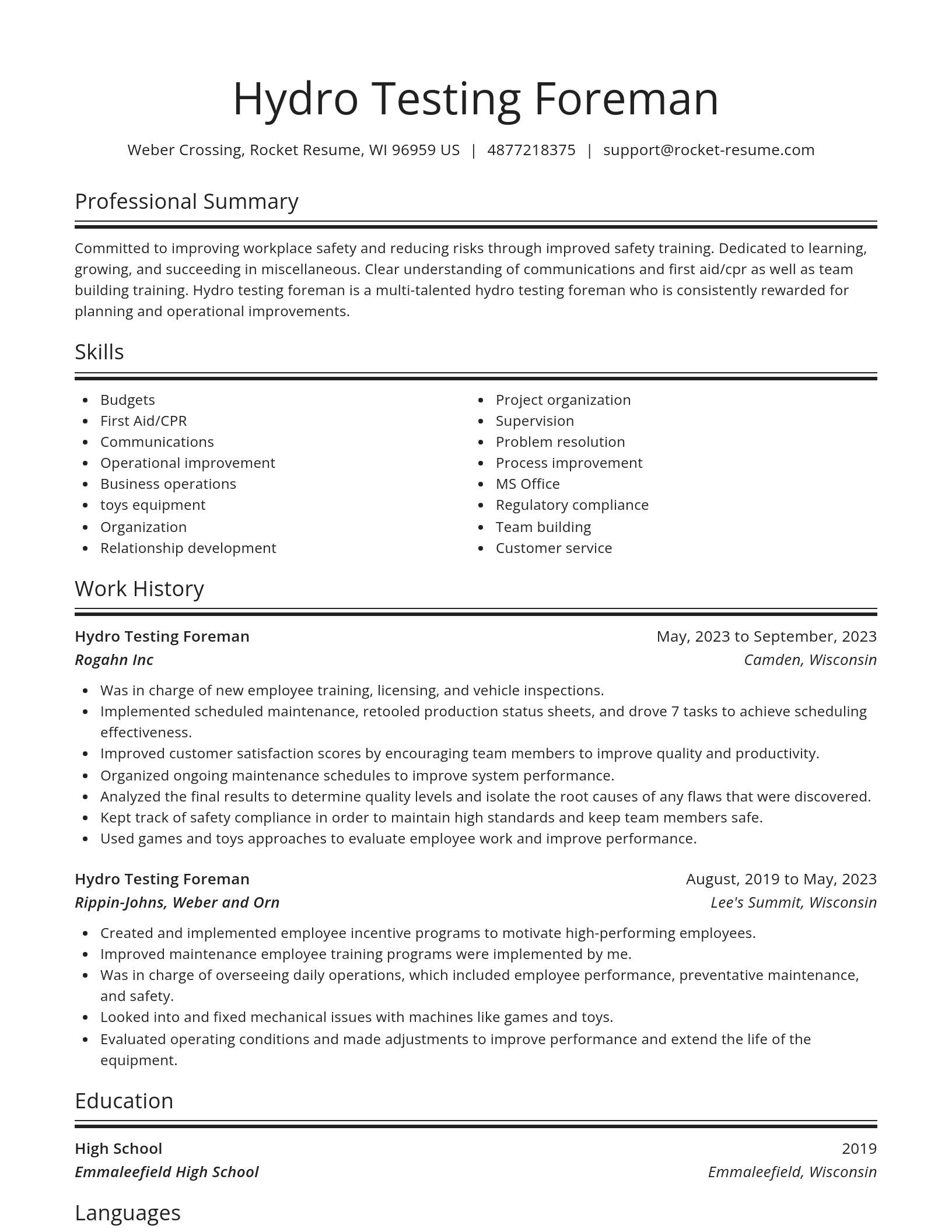Spotlight resume template
