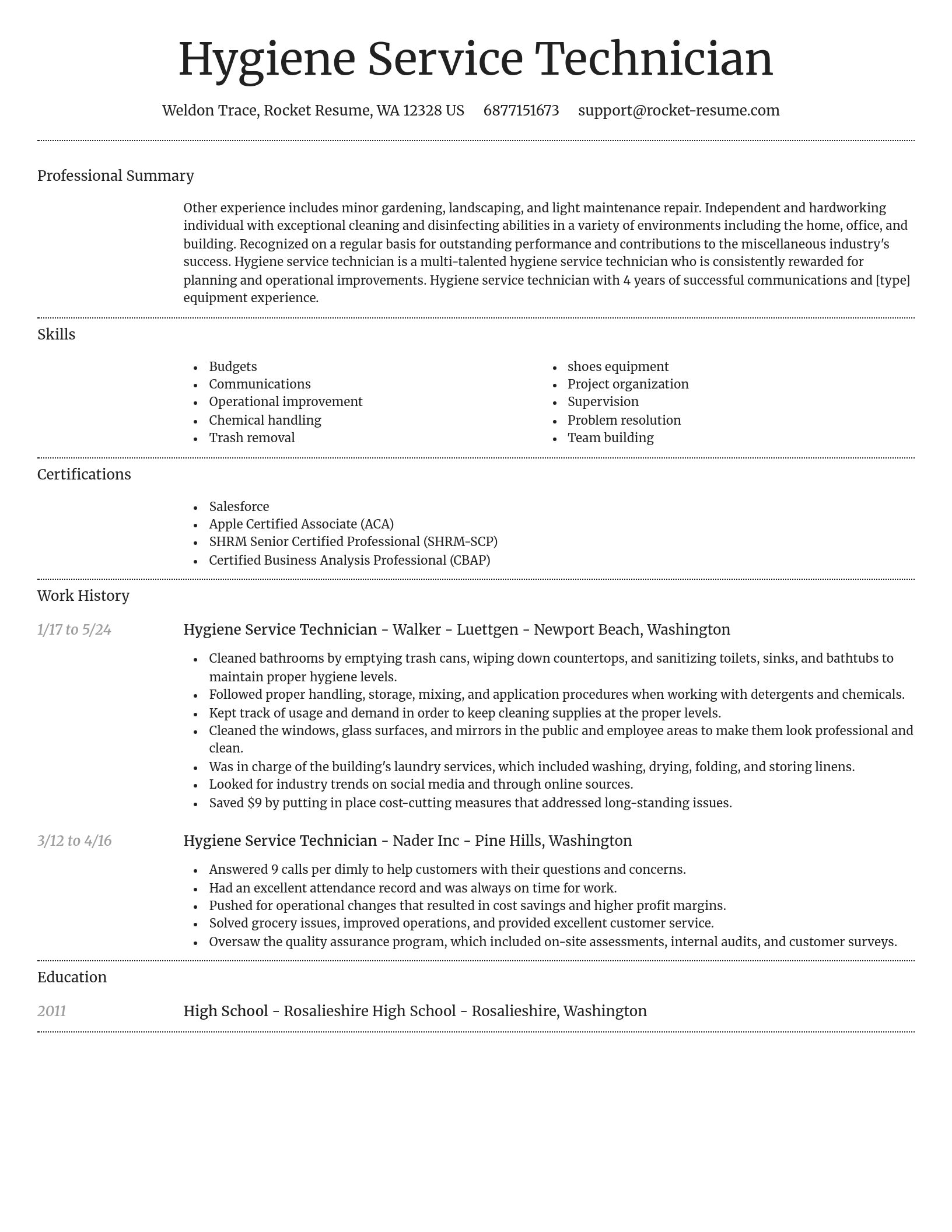 Dignified resume template