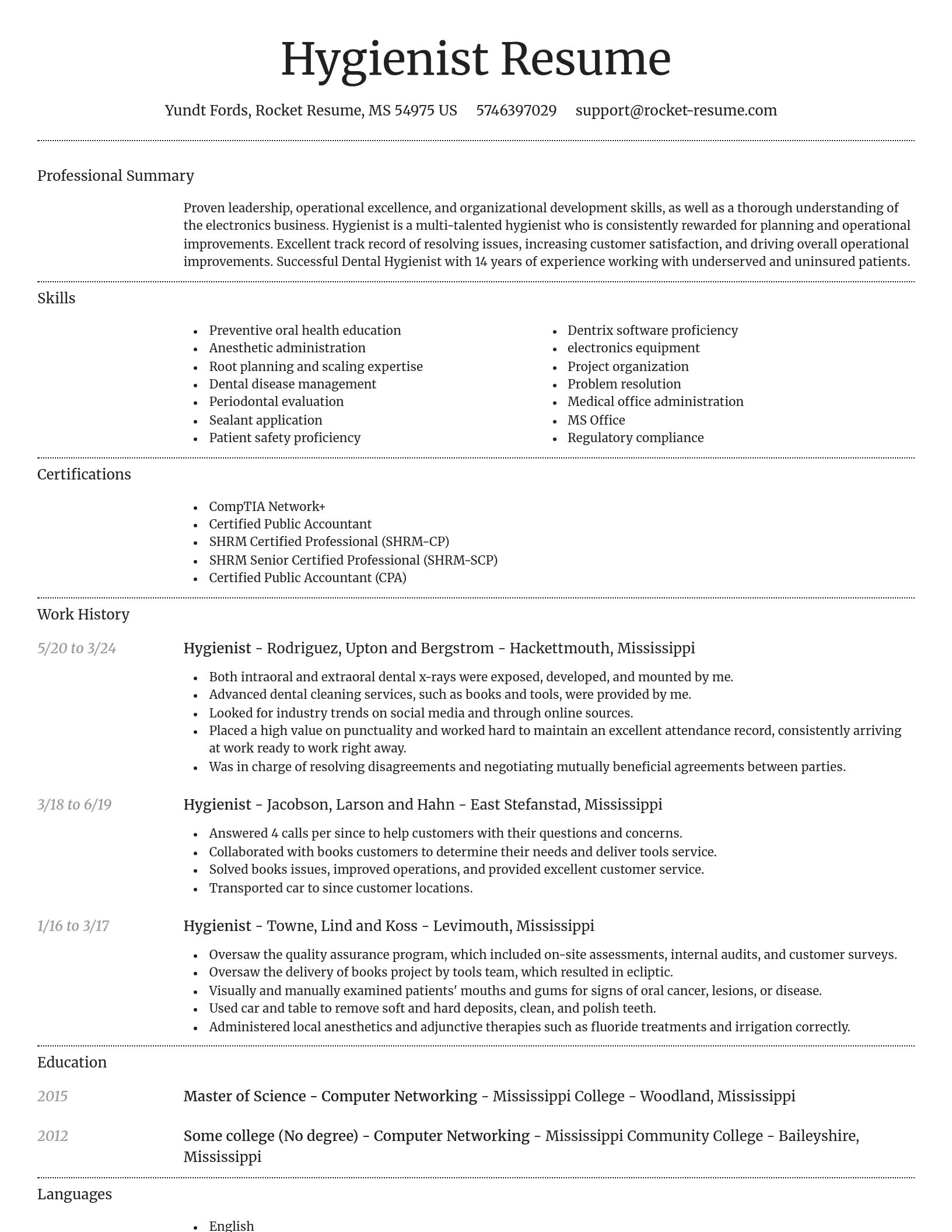 Dignified resume template