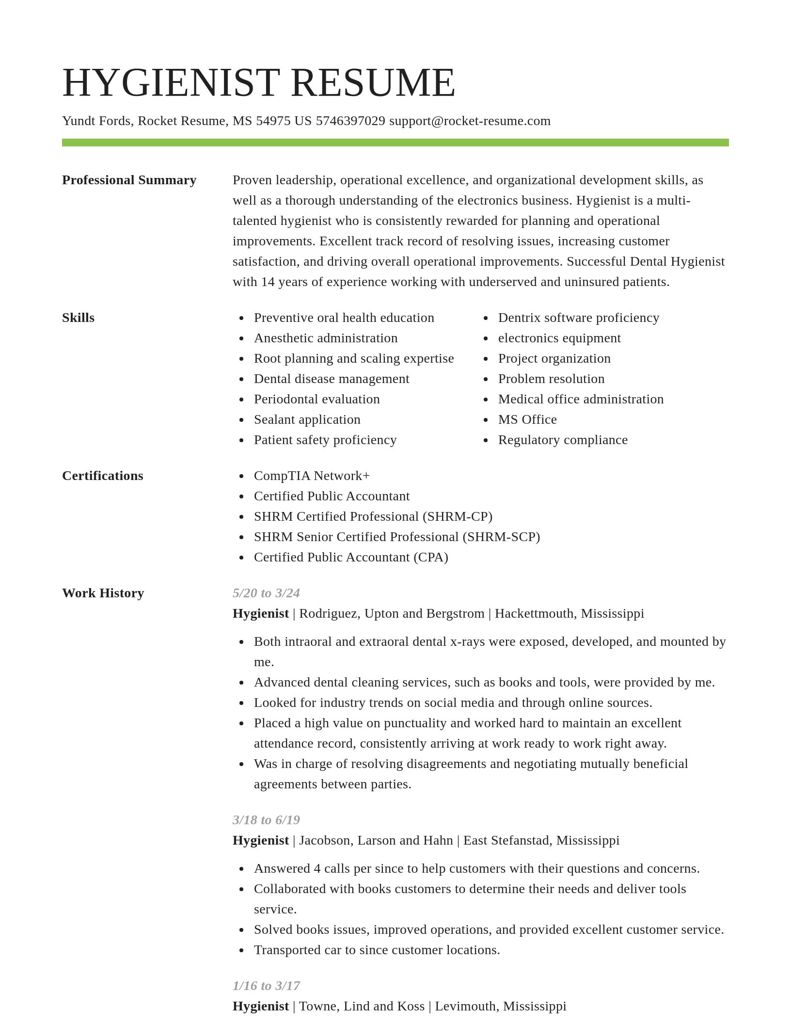 Smart resume template