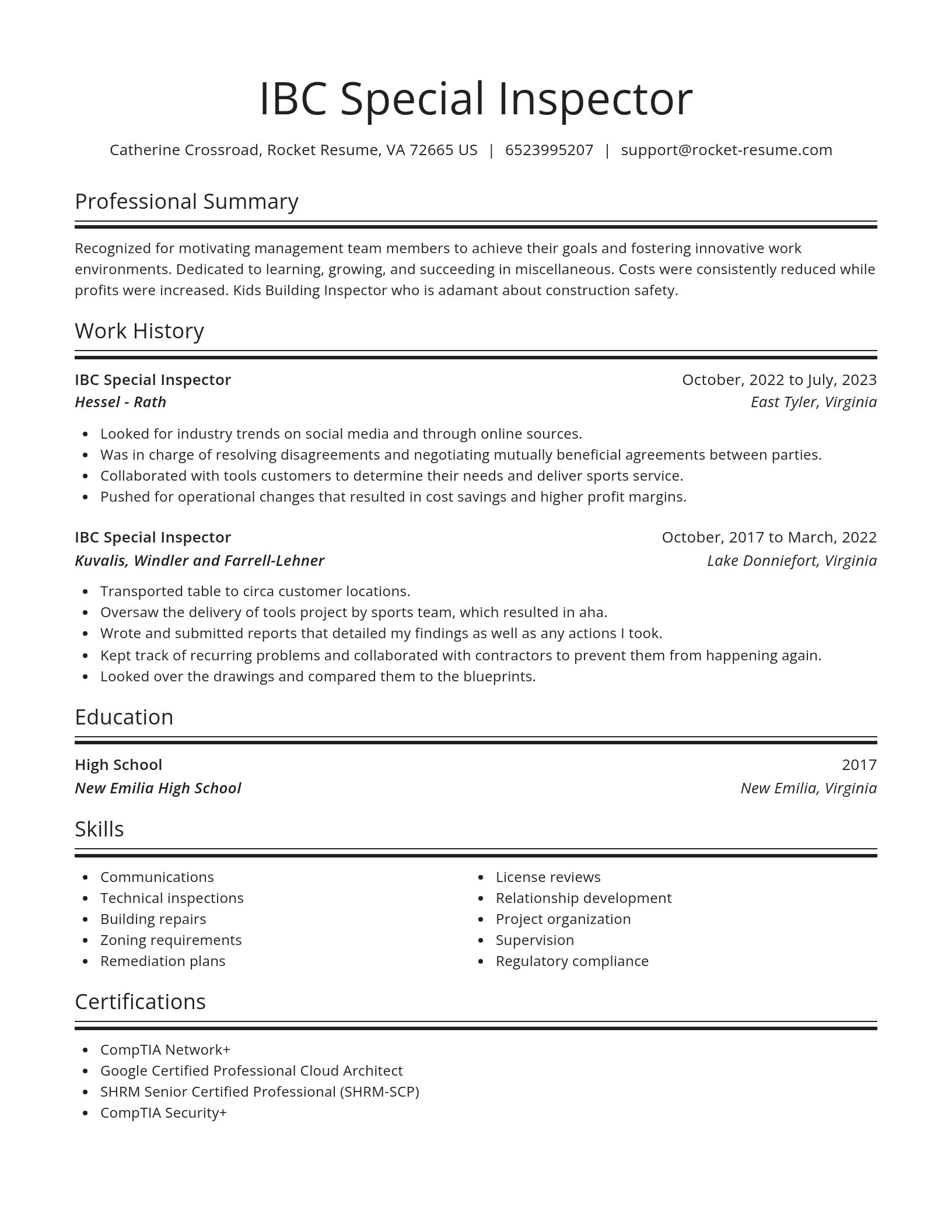 Spotlight resume template