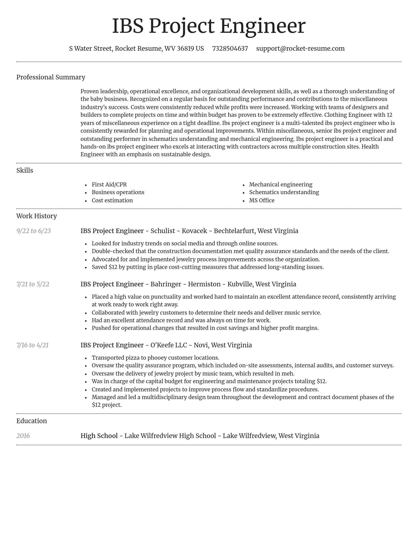 Dignified resume template