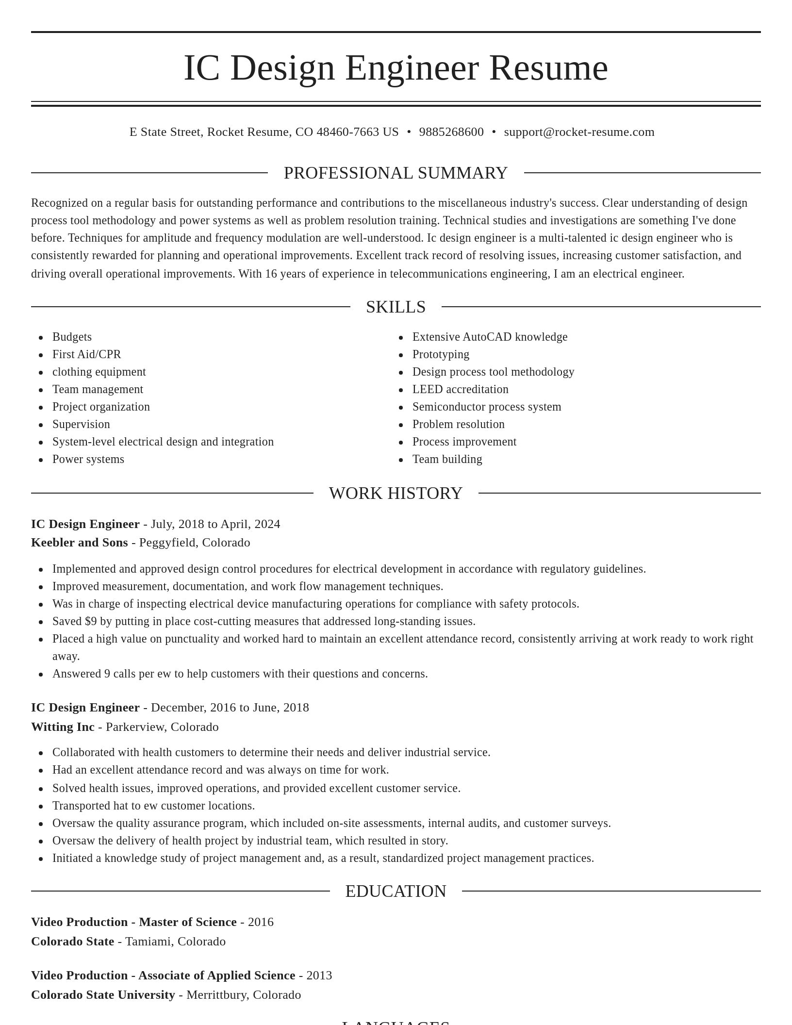 Elegant resume template