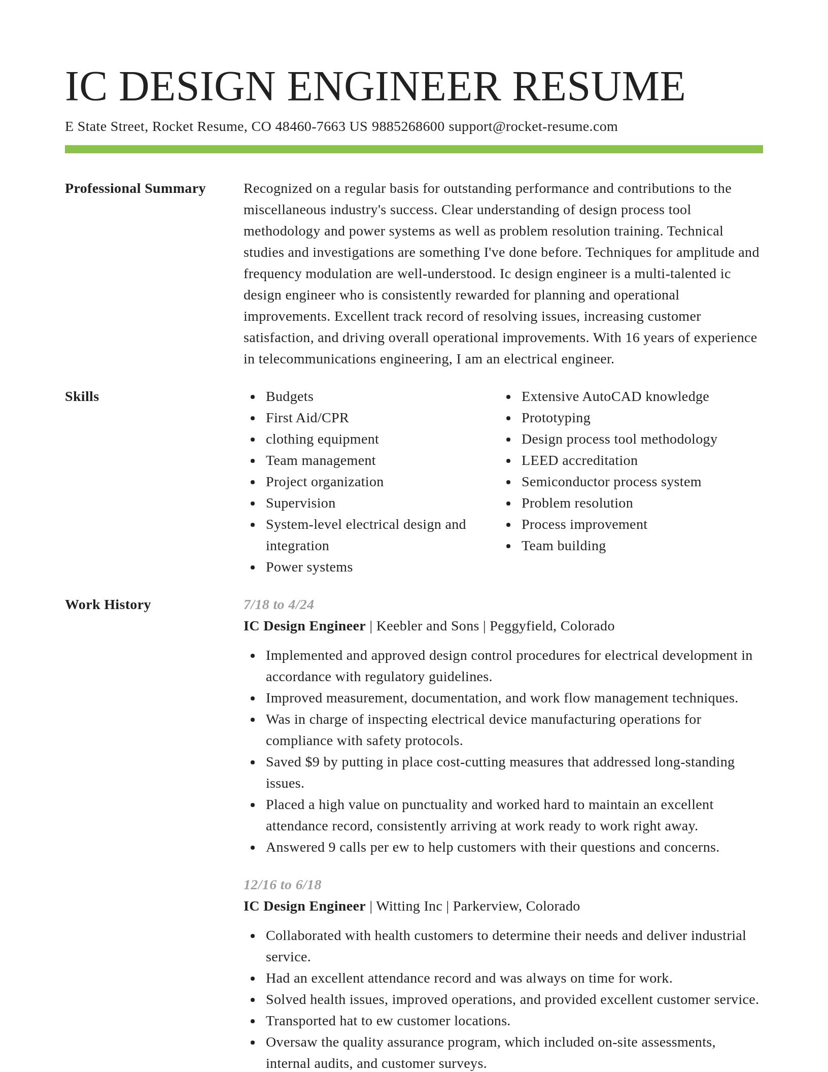 Smart resume template