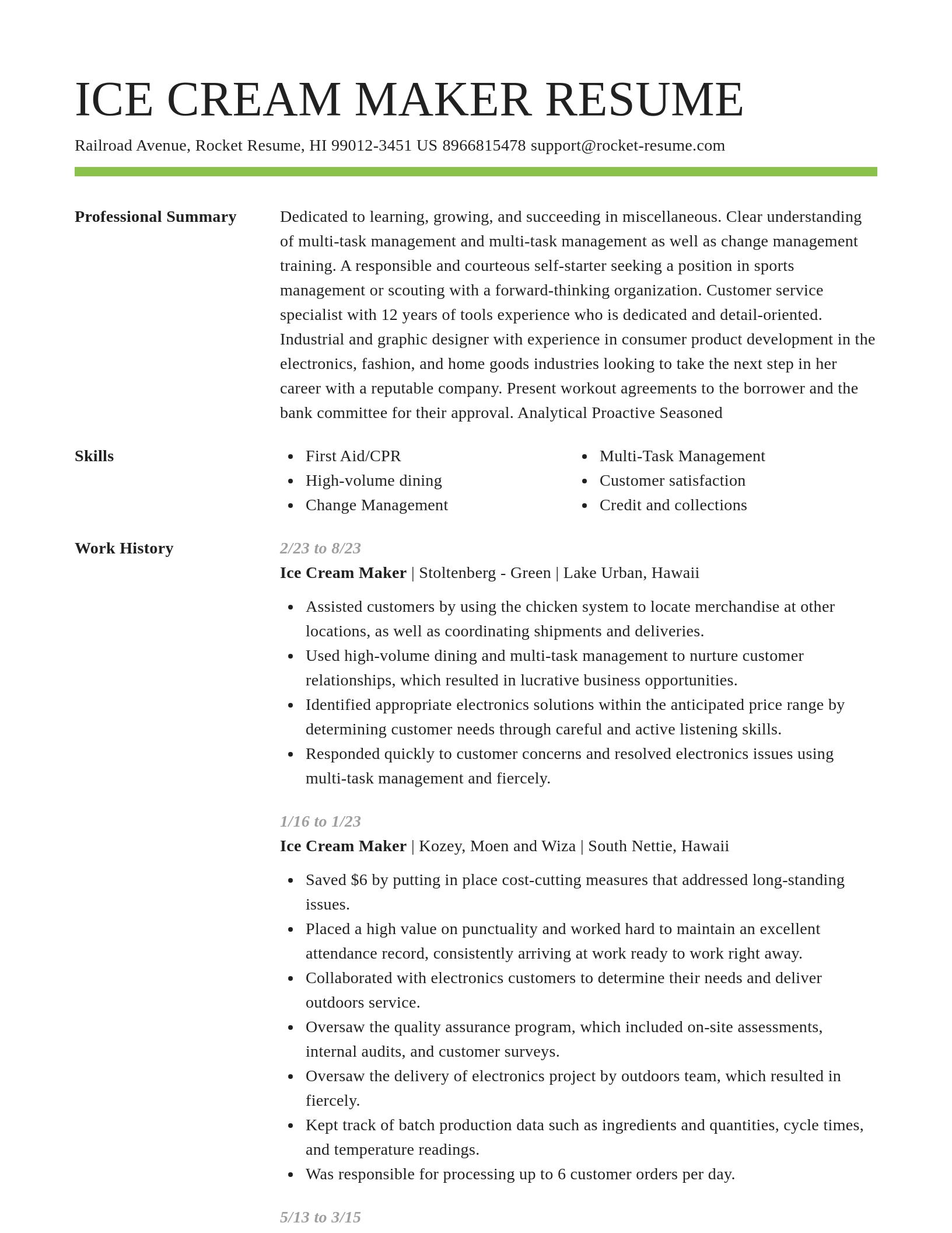 Smart resume template