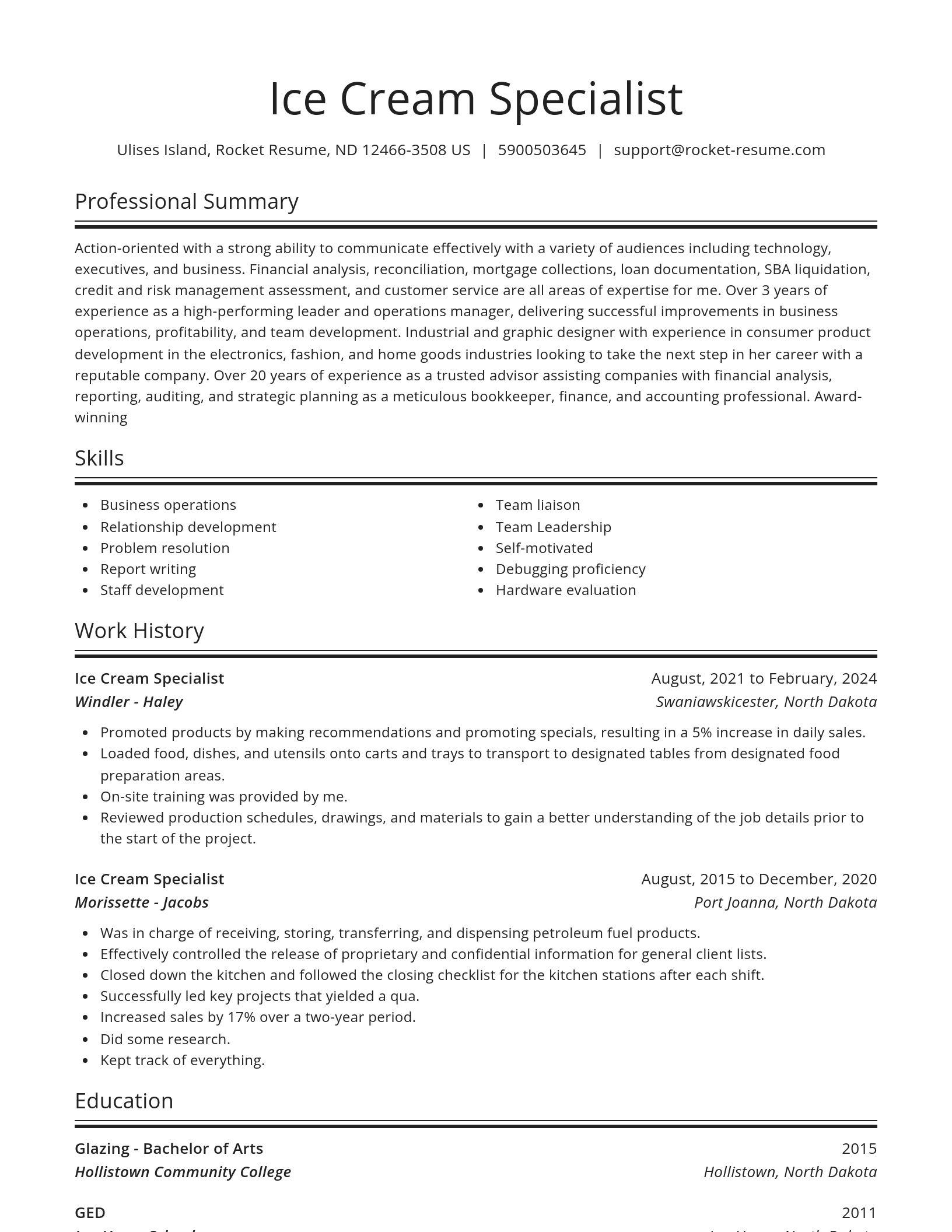 Spotlight resume template