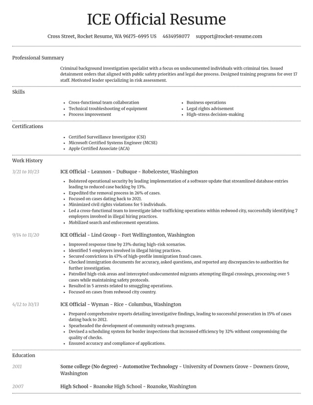 Dignified resume template