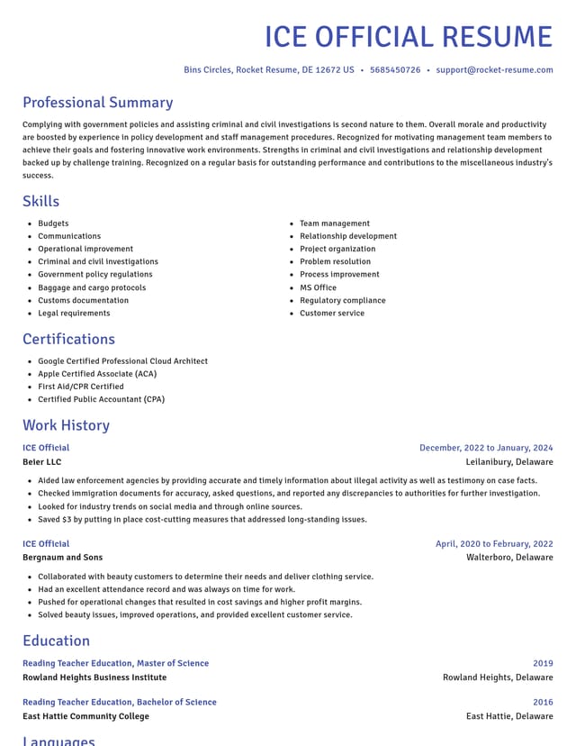 Novel resume template