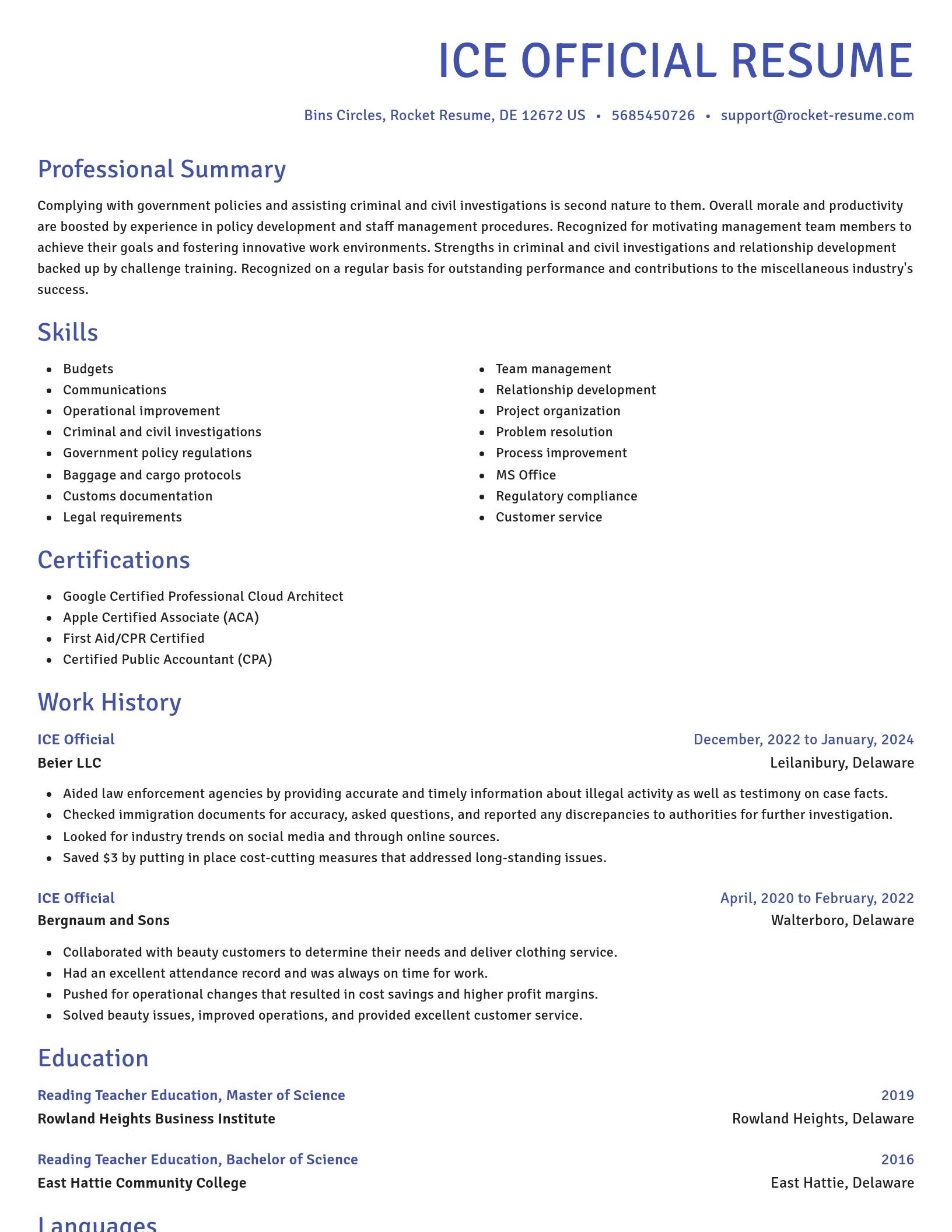 Novel resume template