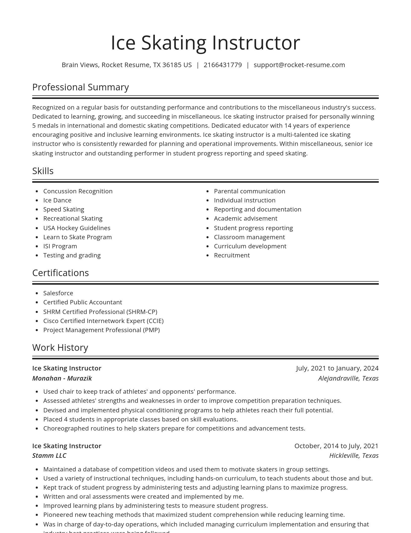 Spotlight resume template