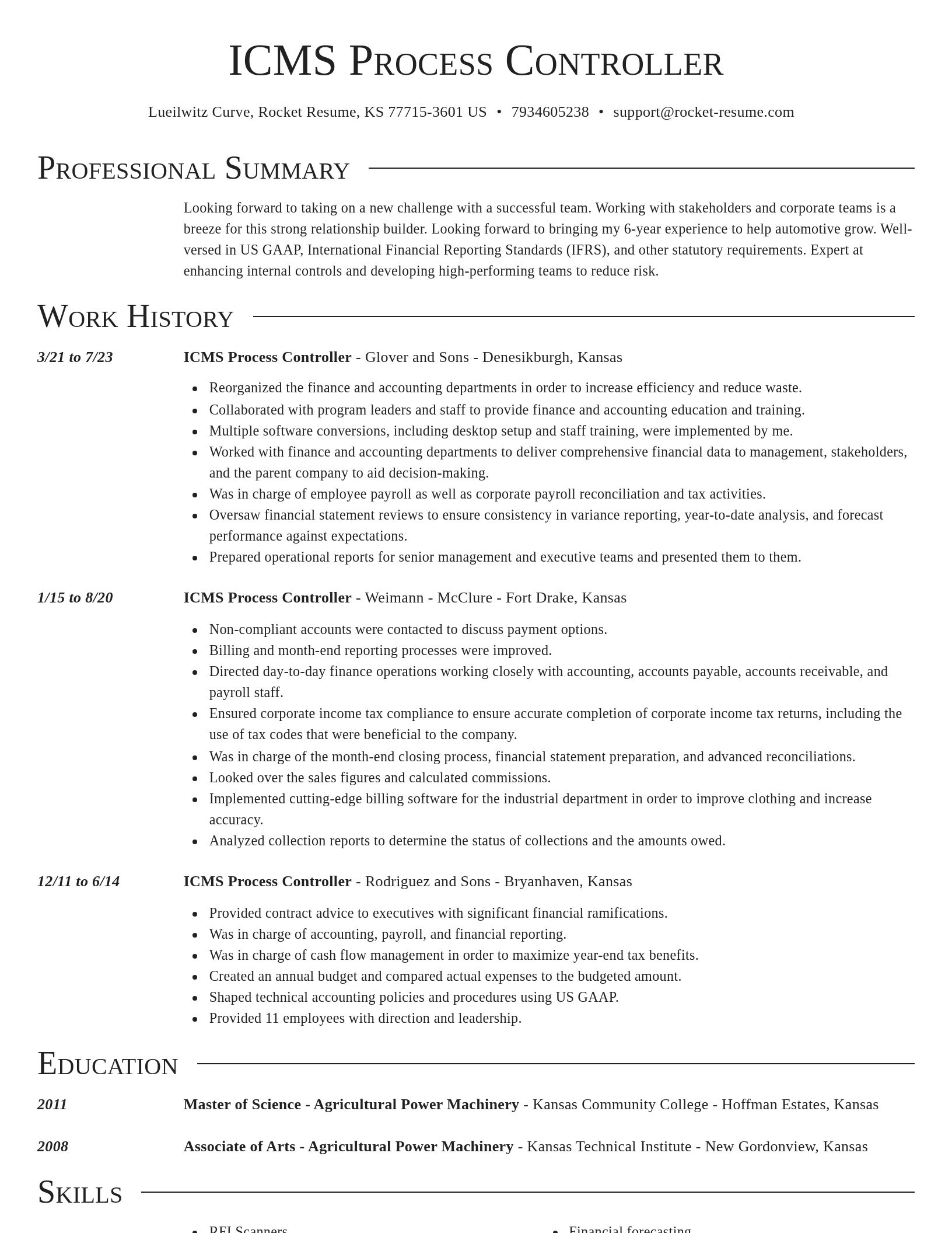 Director resume template