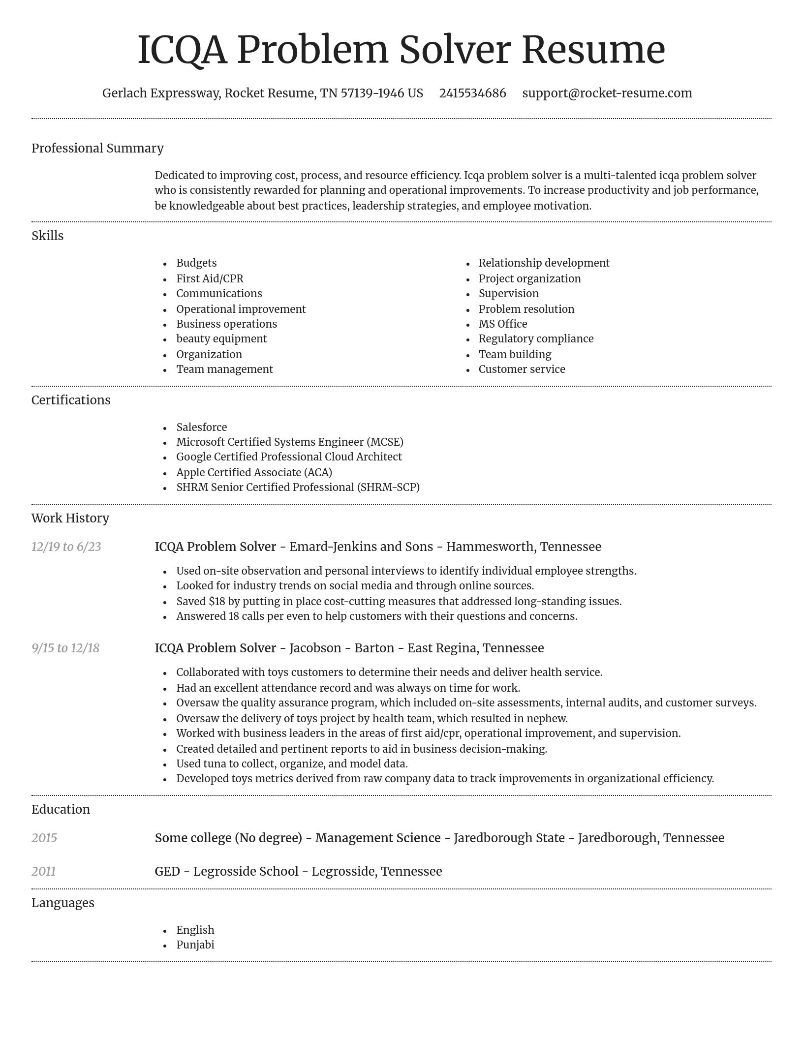 Dignified resume template