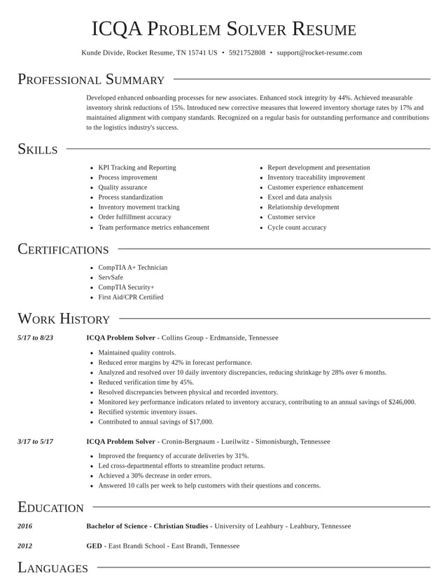 Director resume template