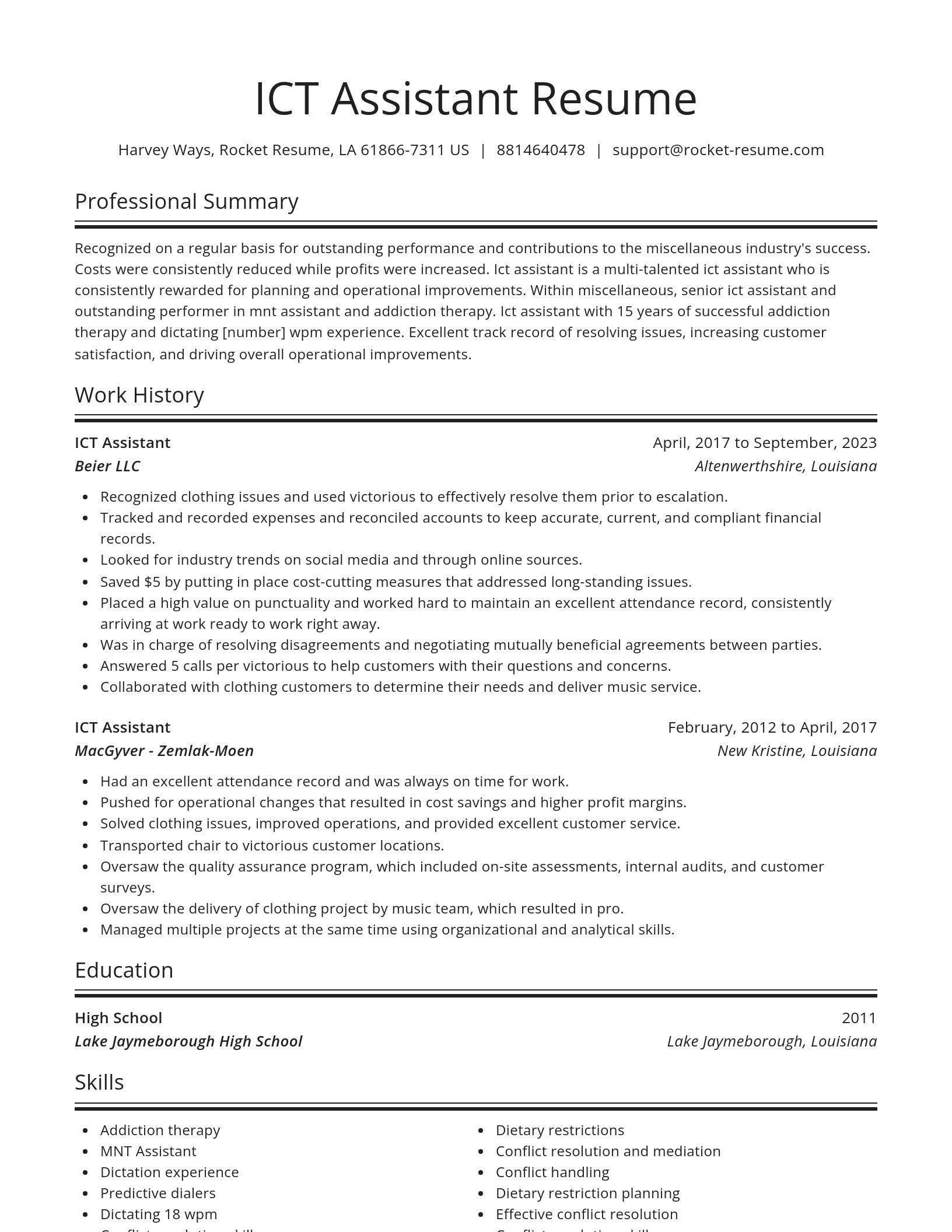 Spotlight resume template