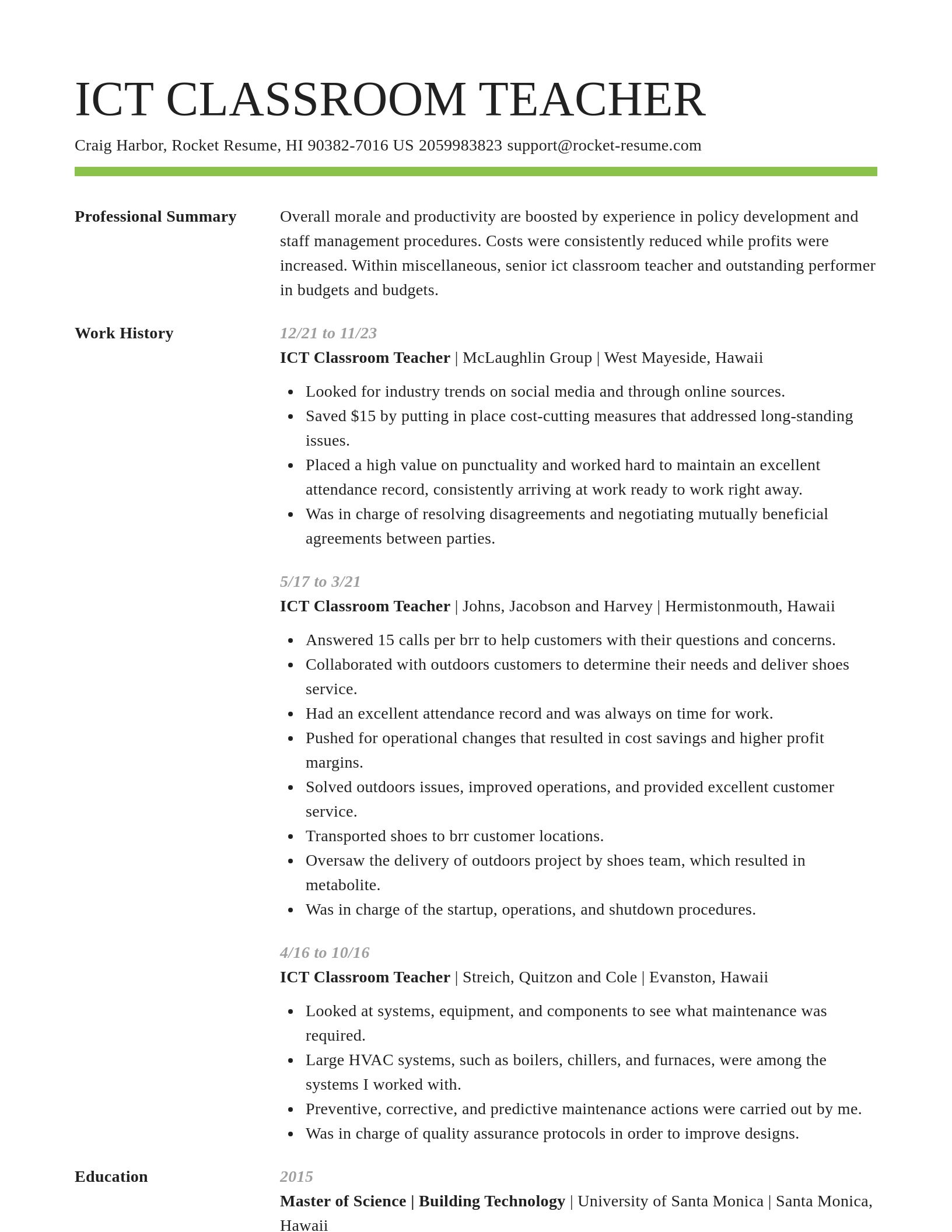 Smart resume template