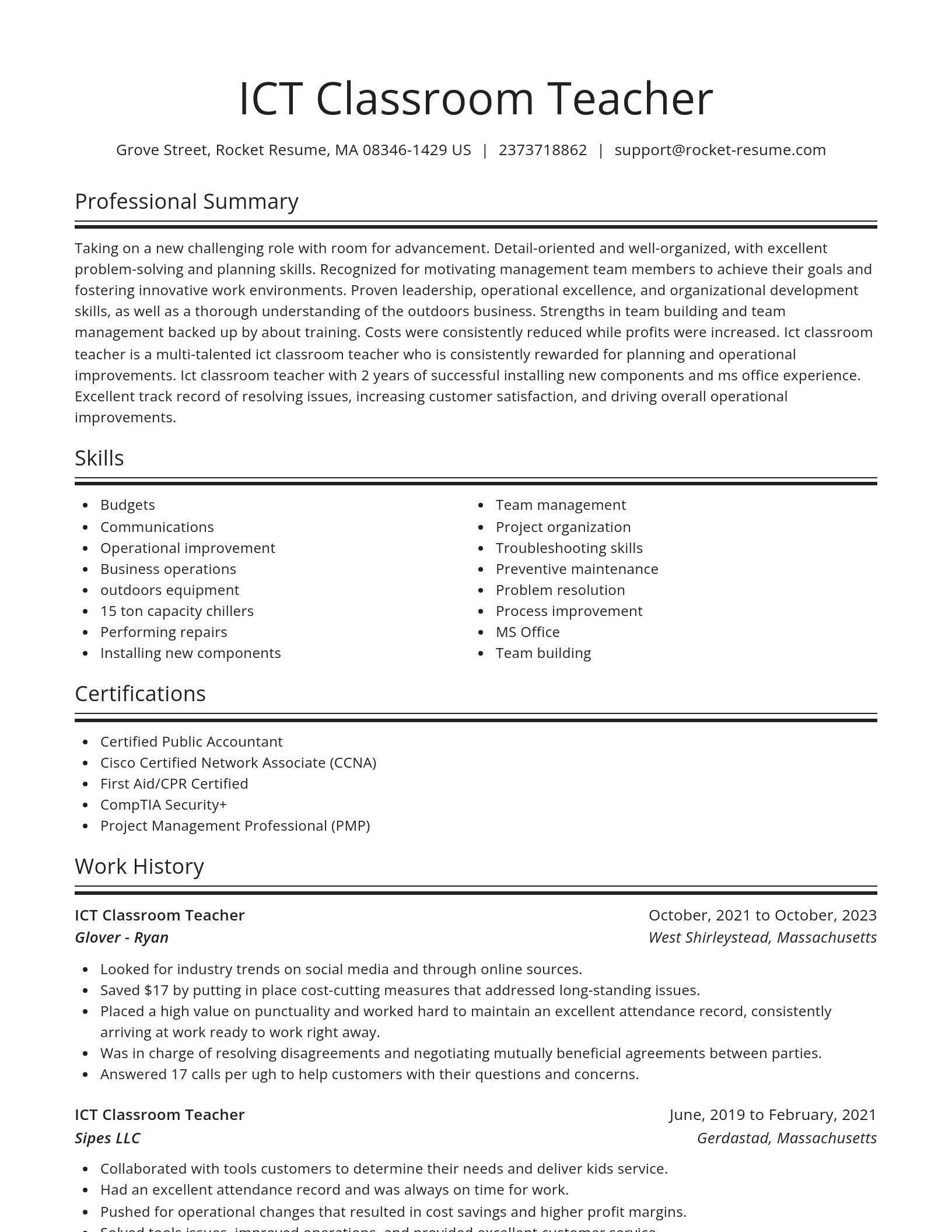 Spotlight resume template