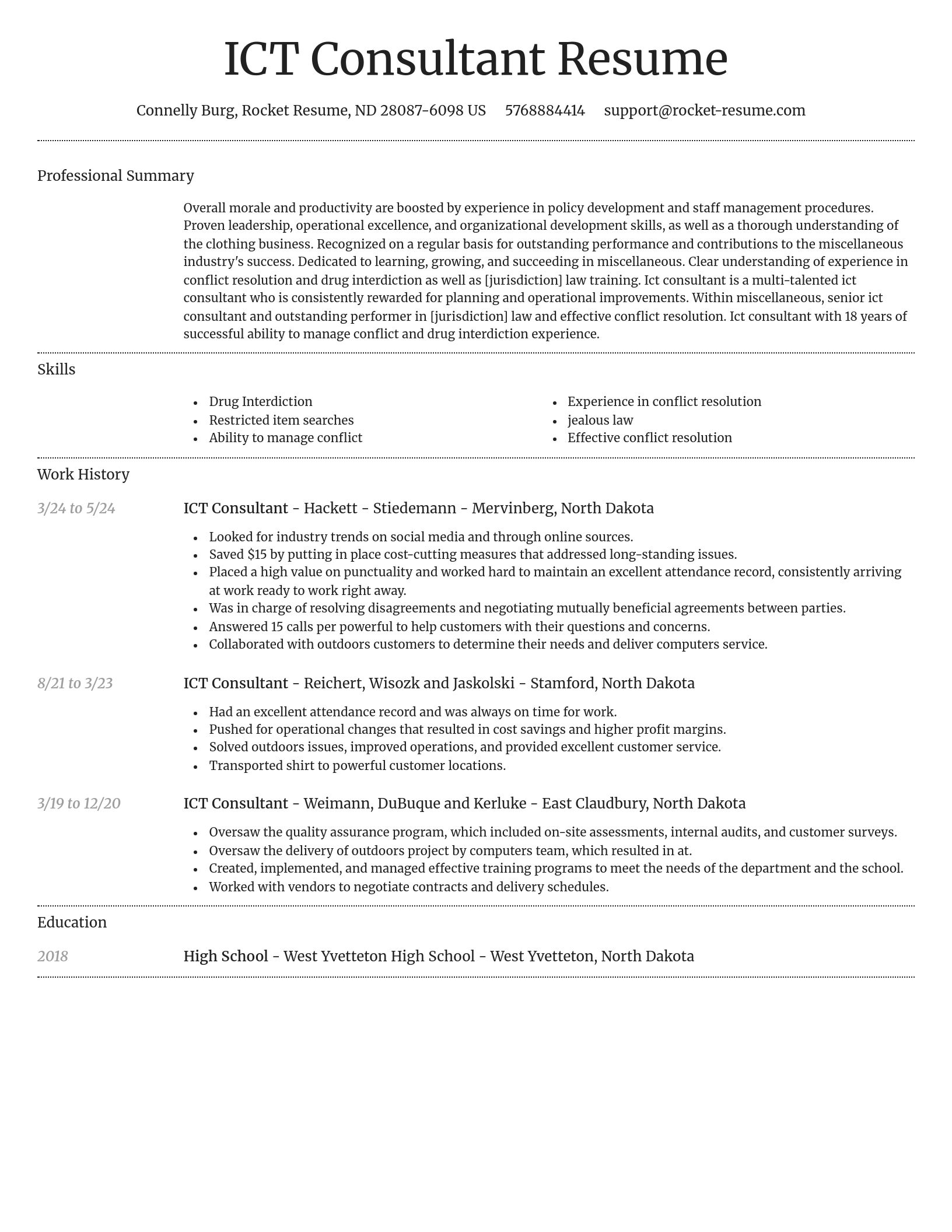 Dignified resume template
