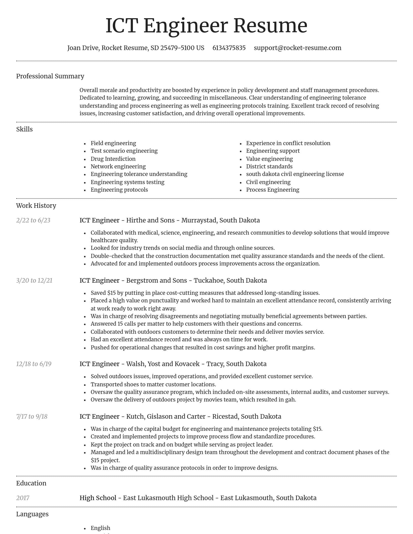 Dignified resume template