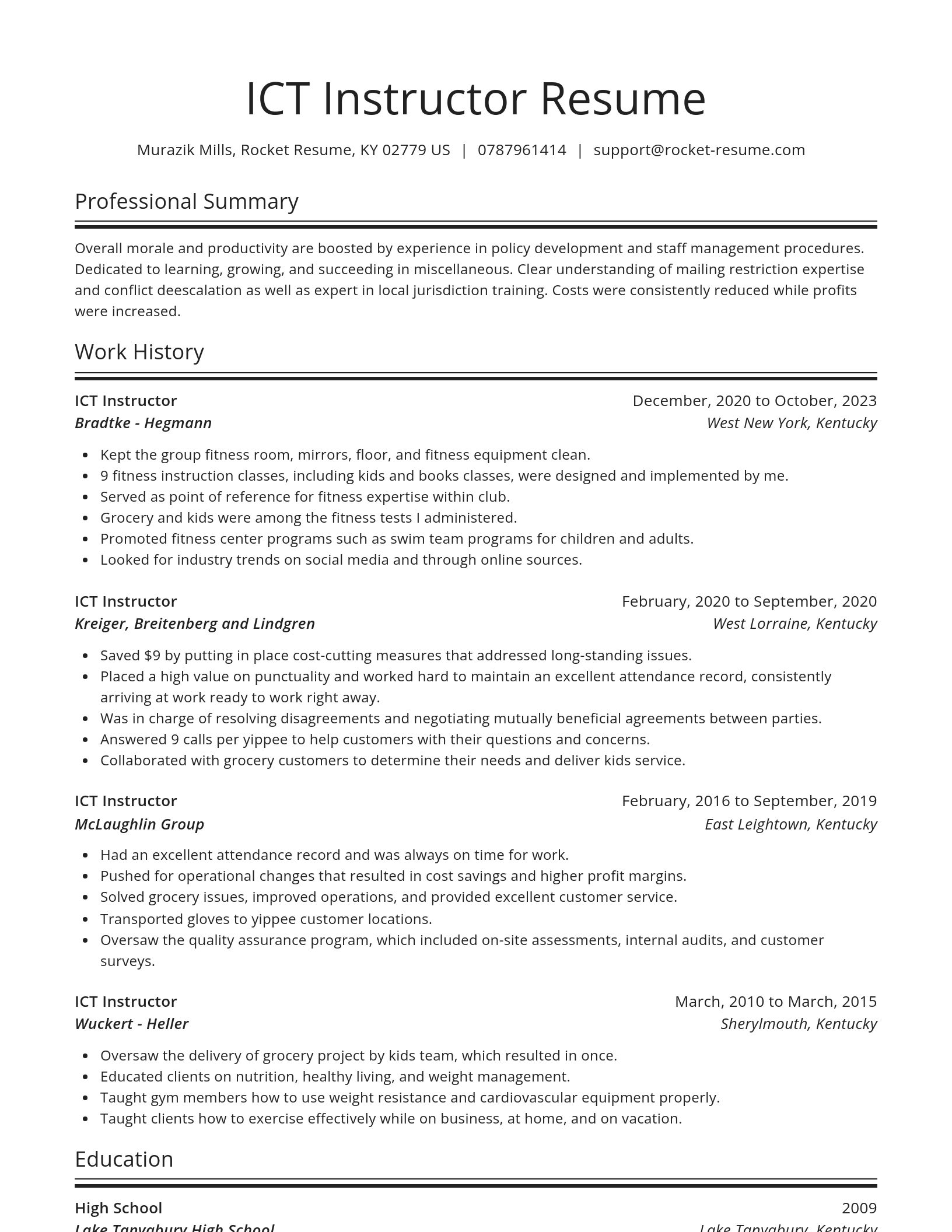 Spotlight resume template
